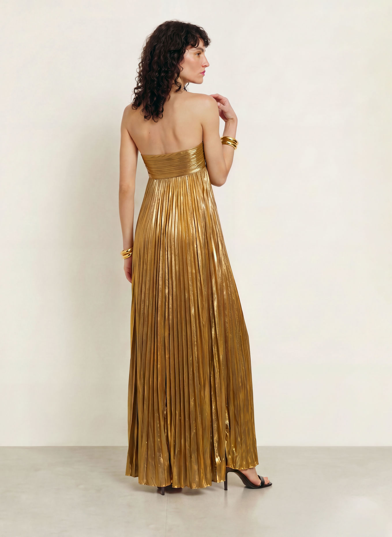 RETROFÊTE Pleated dress ZOA: GOLD
