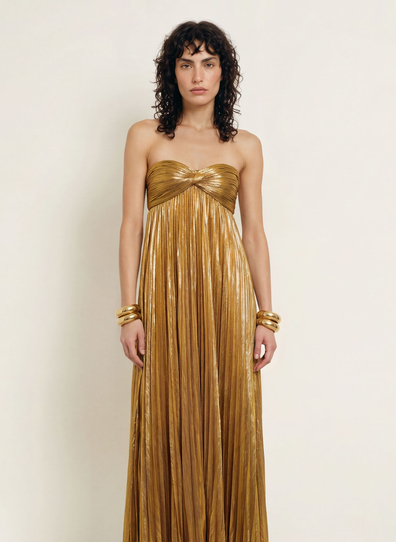 RETROFÊTE Pleated dress ZOA: GOLD