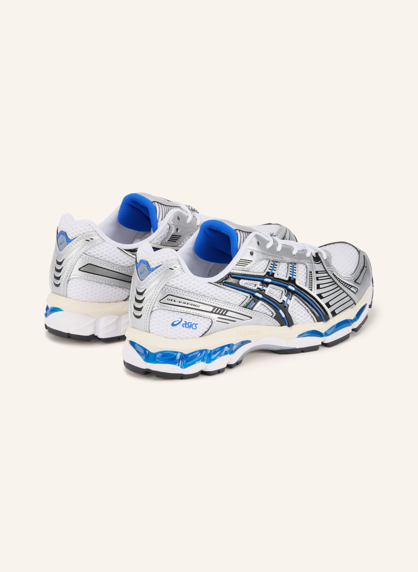 ASICS GEL-KAYANO 12.1 sneaker: WHITE / SILVER / DARK BLUE