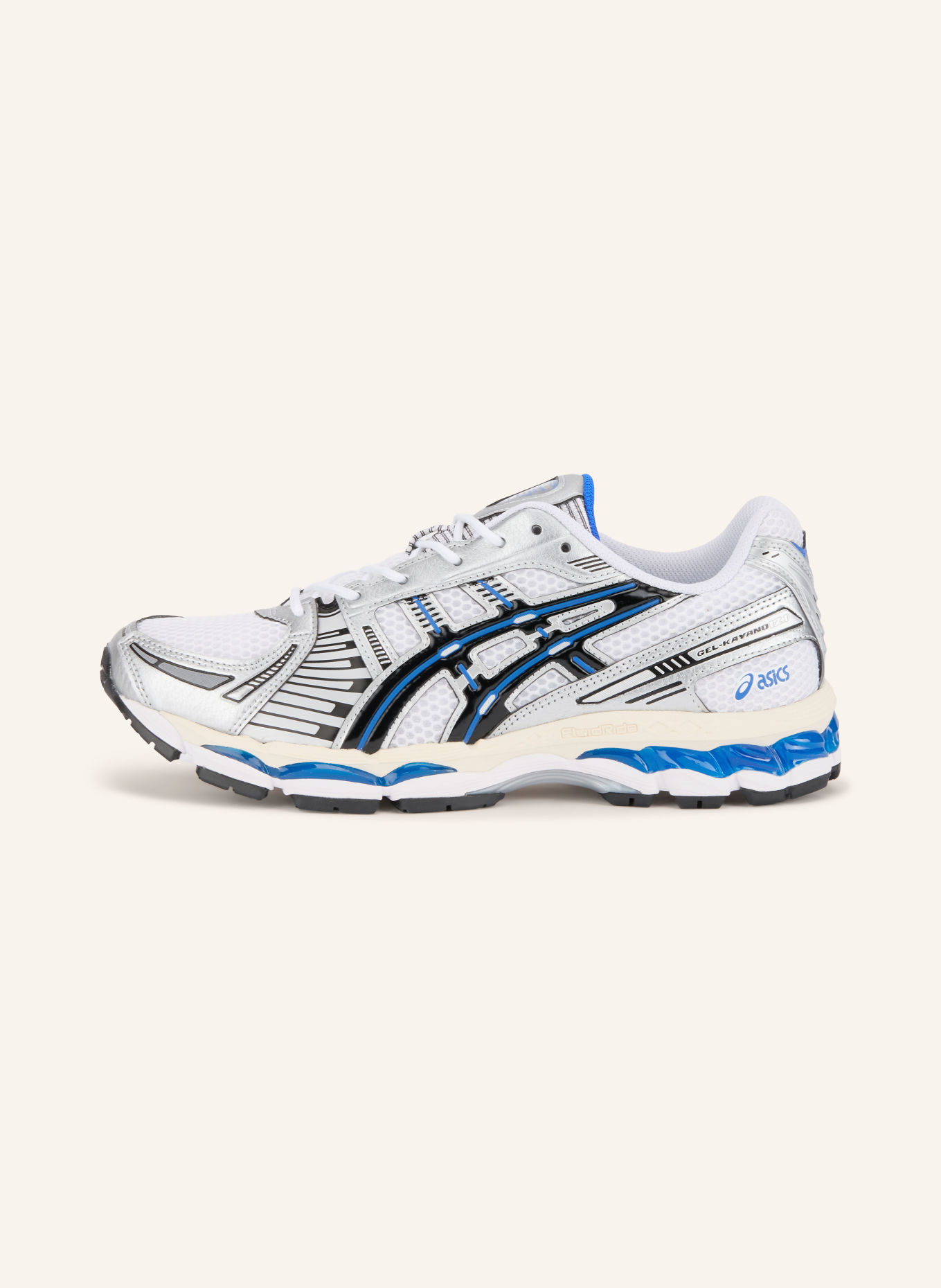ASICS GEL-KAYANO 12.1 sneaker: WHITE / SILVER / DARK BLUE