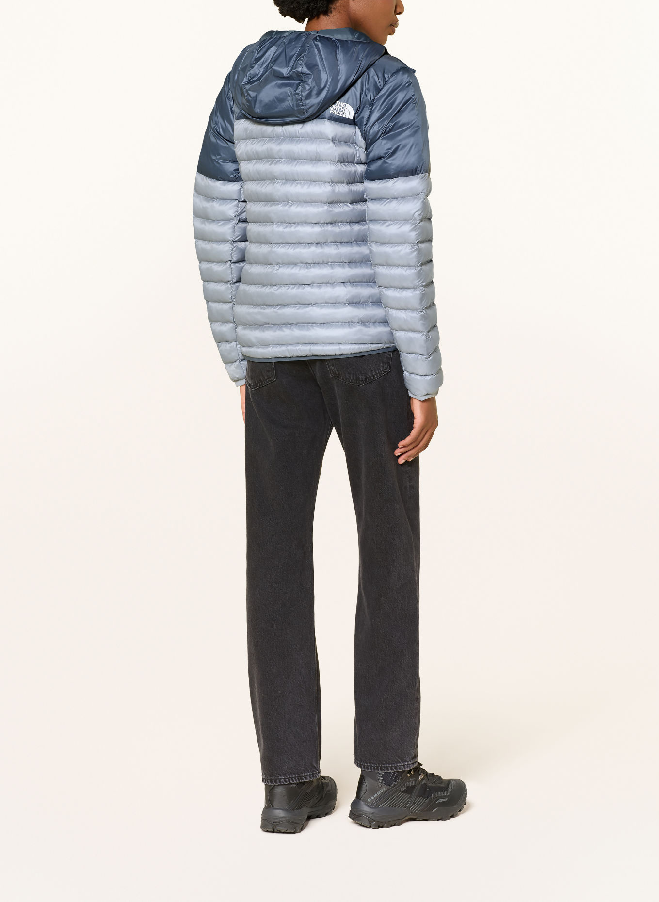 THE NORTH FACE TERRA PEAK Hoodie Quilted Jacket: LIGHT BLUE / BLUE GRAY