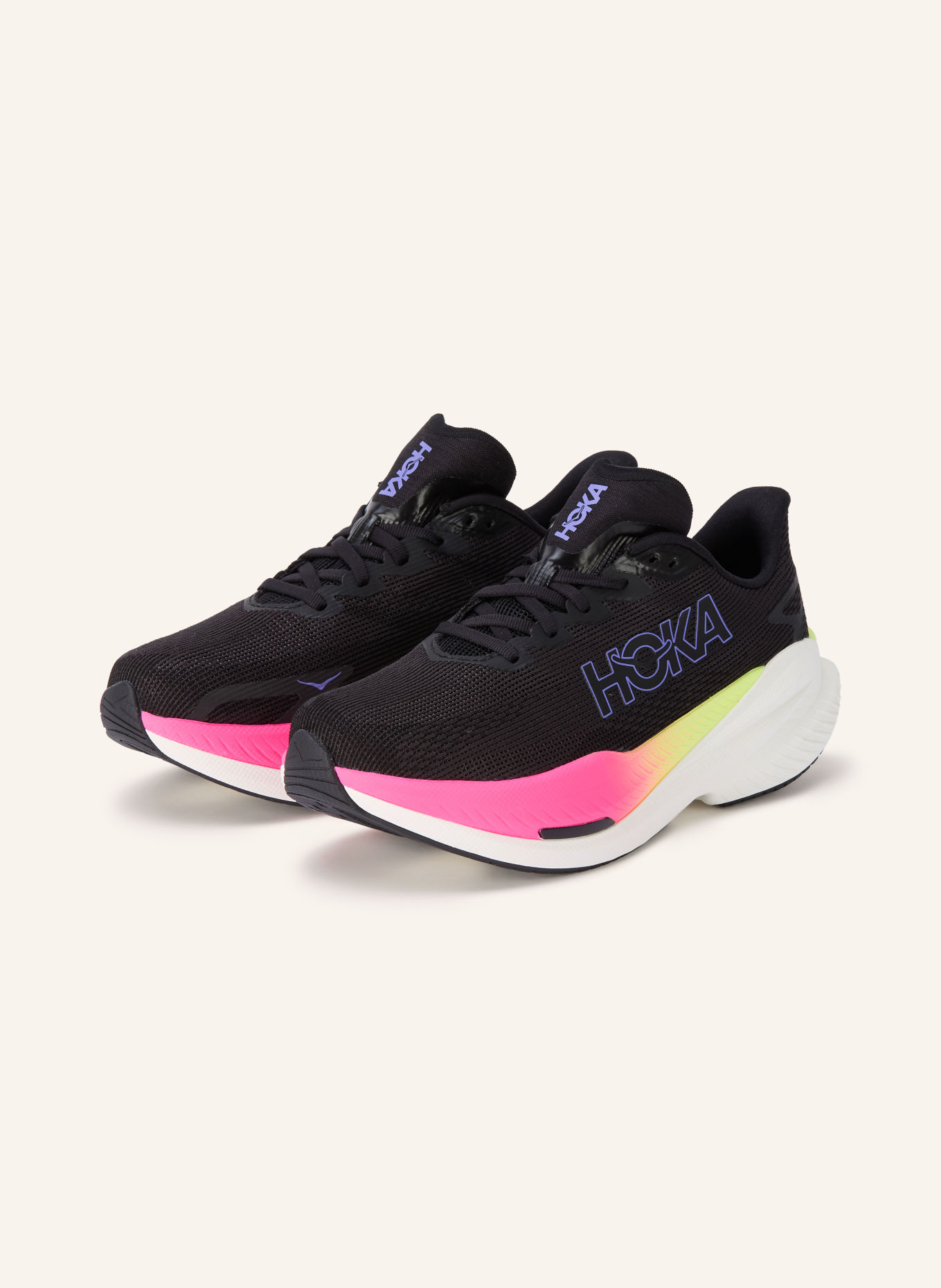 HOKA Hardloopschoenen MACH X3: ZWART / PAARS