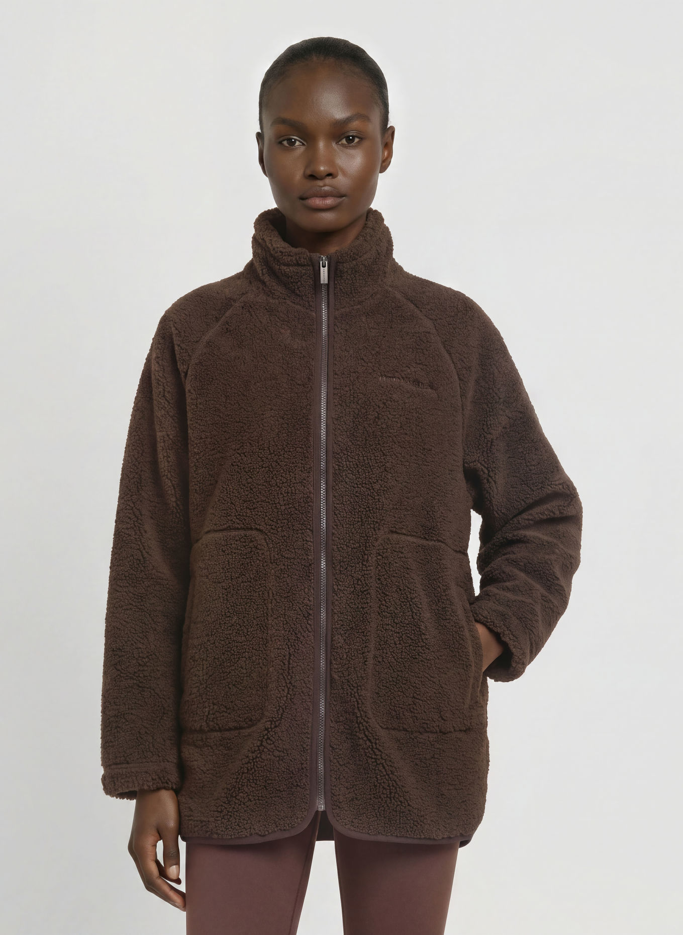 RÖHNISCH CLOUD PILE fleece jacket: DARK BROWN