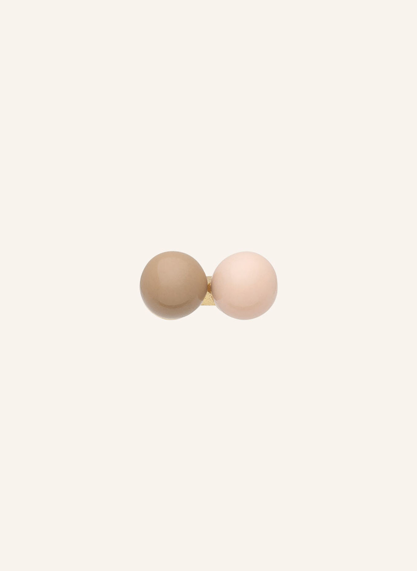 LULU Copenhagen Ohrstecker DOUBLE COLOR BALL: GOLD / BRAUN / ROSA