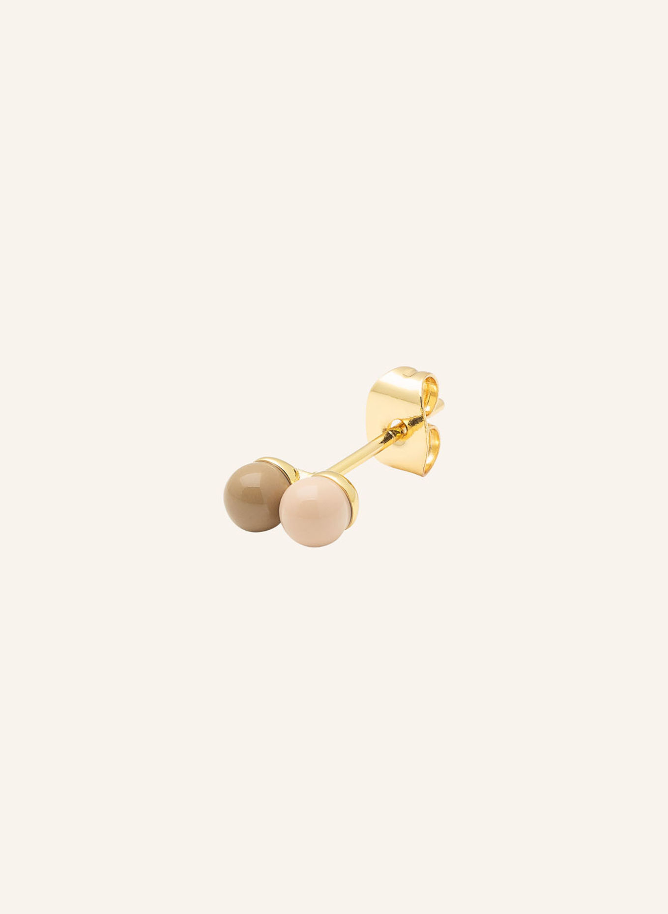 LULU Copenhagen Ohrstecker DOUBLE COLOR BALL: GOLD / BRAUN / ROSA