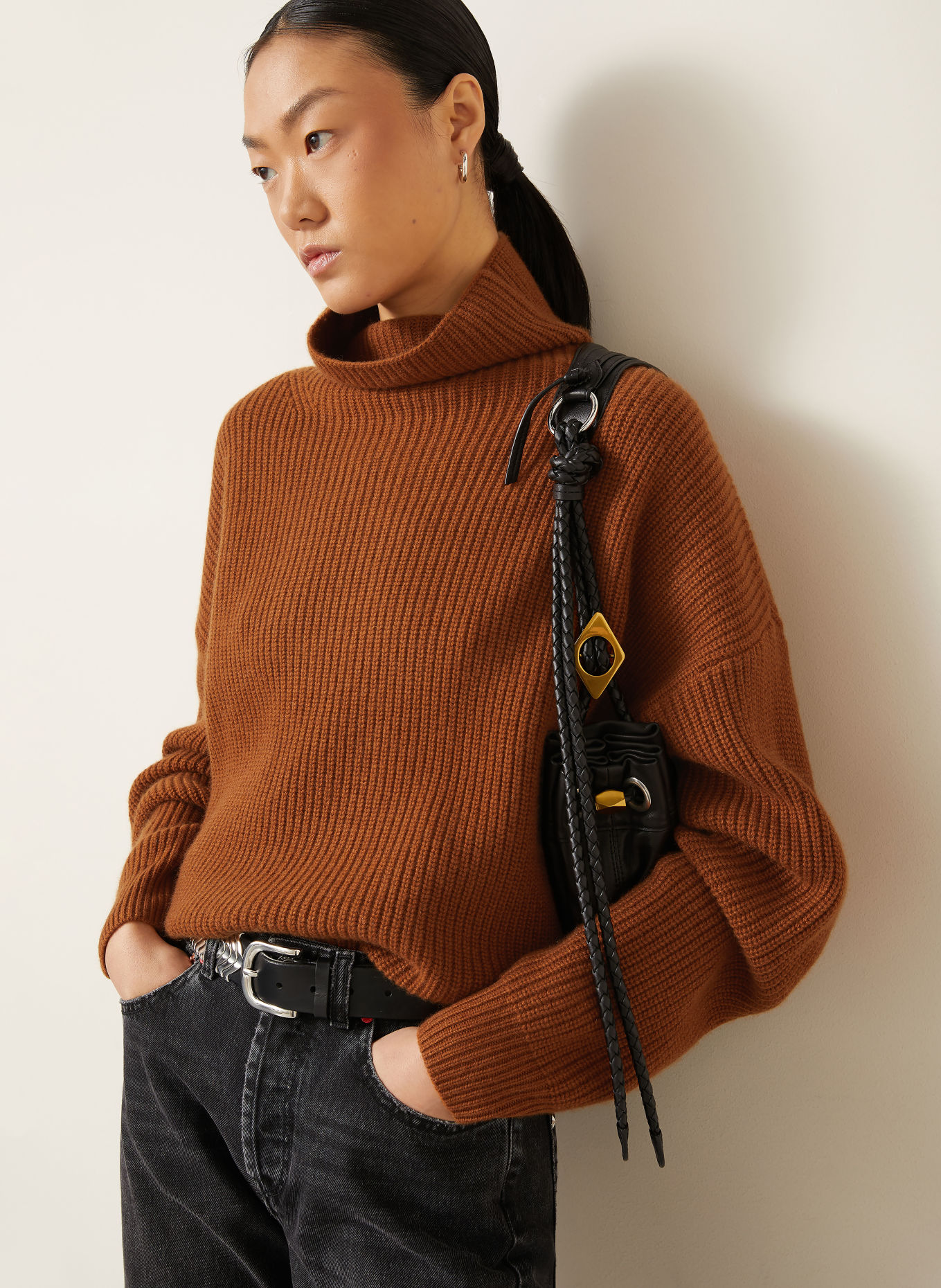 ISABEL MARANT Pull BROOKE avec cachemire: MARRON