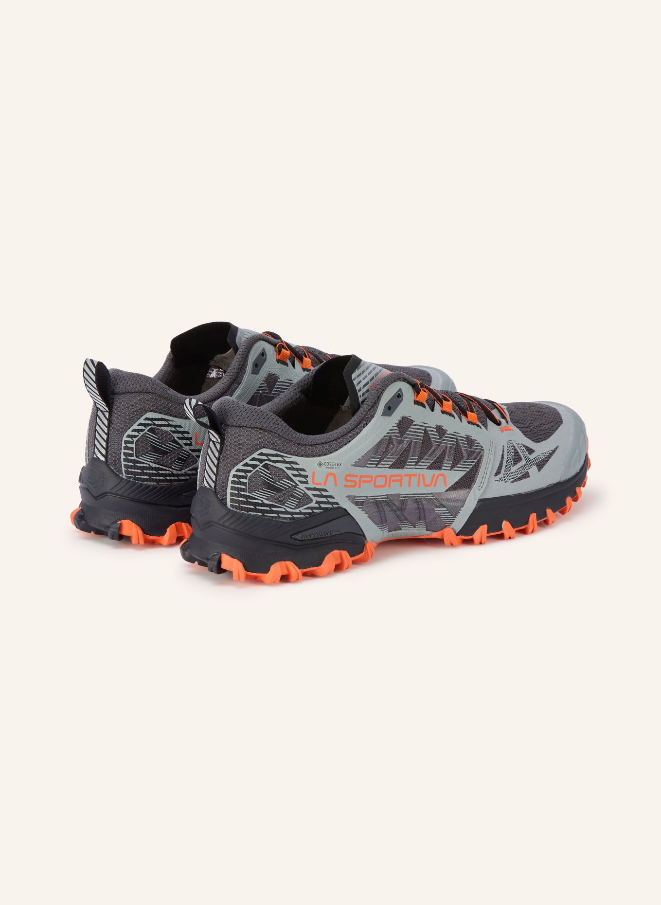 LA SPORTIVA BUSHIDO III GTX Trail running shoes: GRAY / DARK GRAY / NEON ORANGE