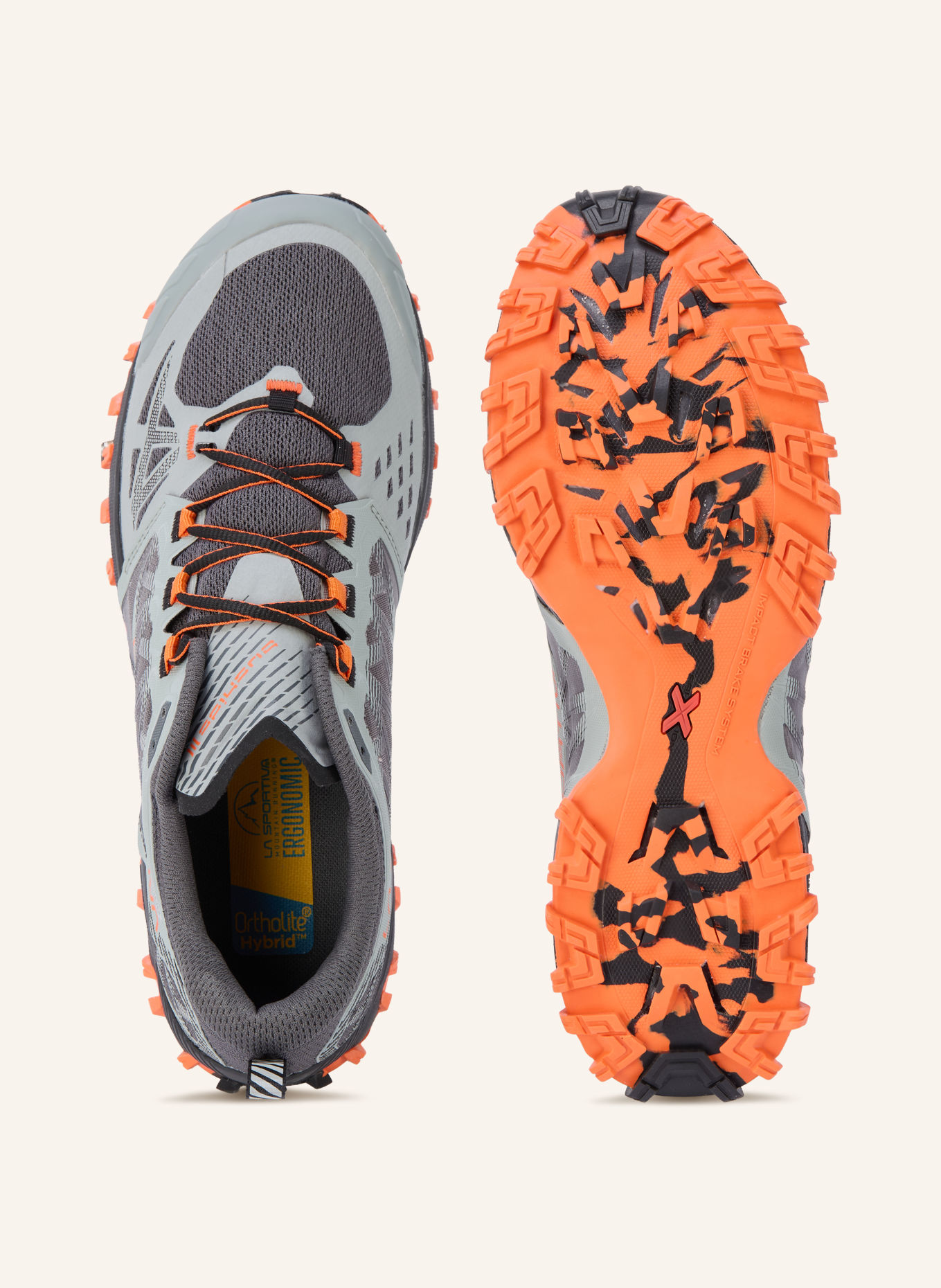 LA SPORTIVA BUSHIDO III GTX Trail running shoes: GRAY / DARK GRAY / NEON ORANGE