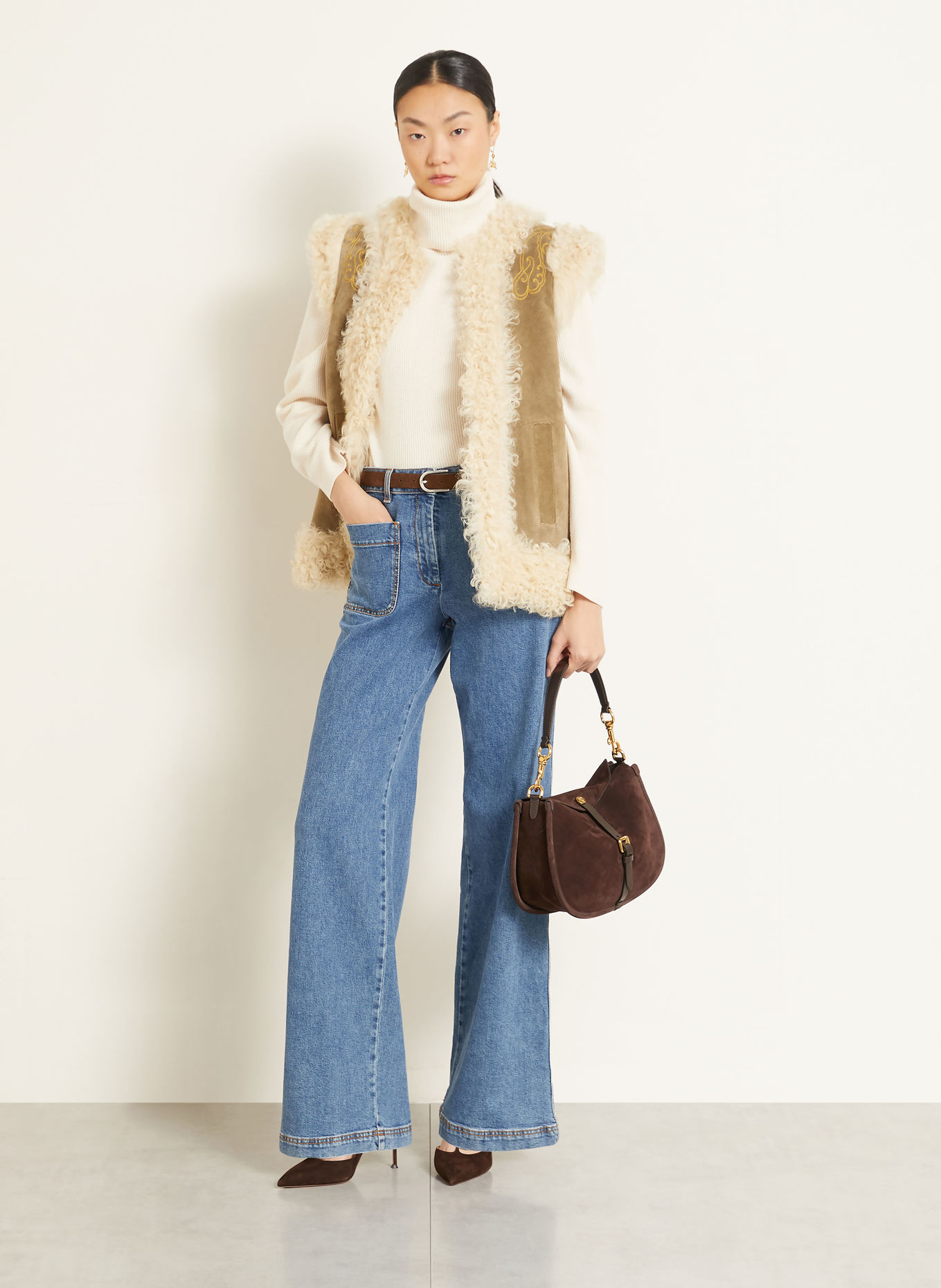 ETRO Schoudertas MEDIUM: MARRON FONCÉ / GOUD