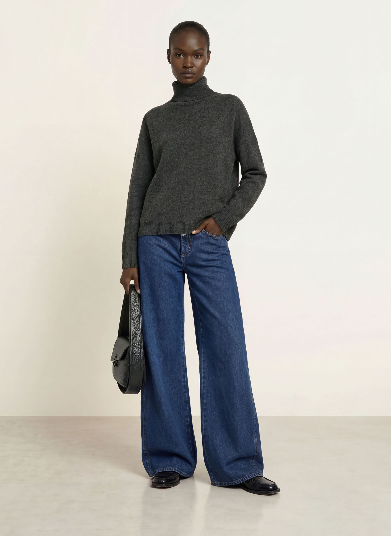 CLOSED turtleneck sweater: DARK GRAY