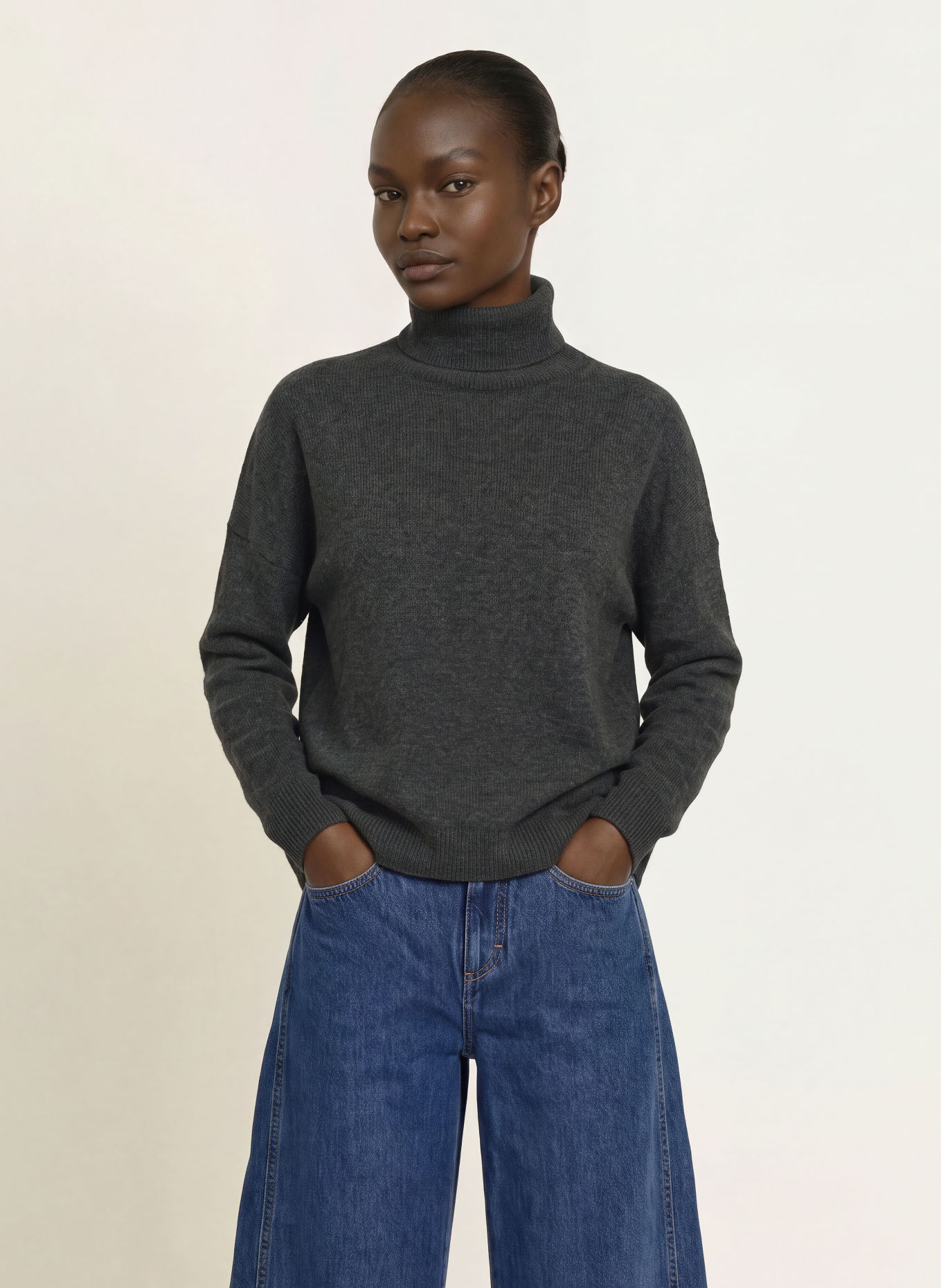 CLOSED turtleneck sweater: DARK GRAY