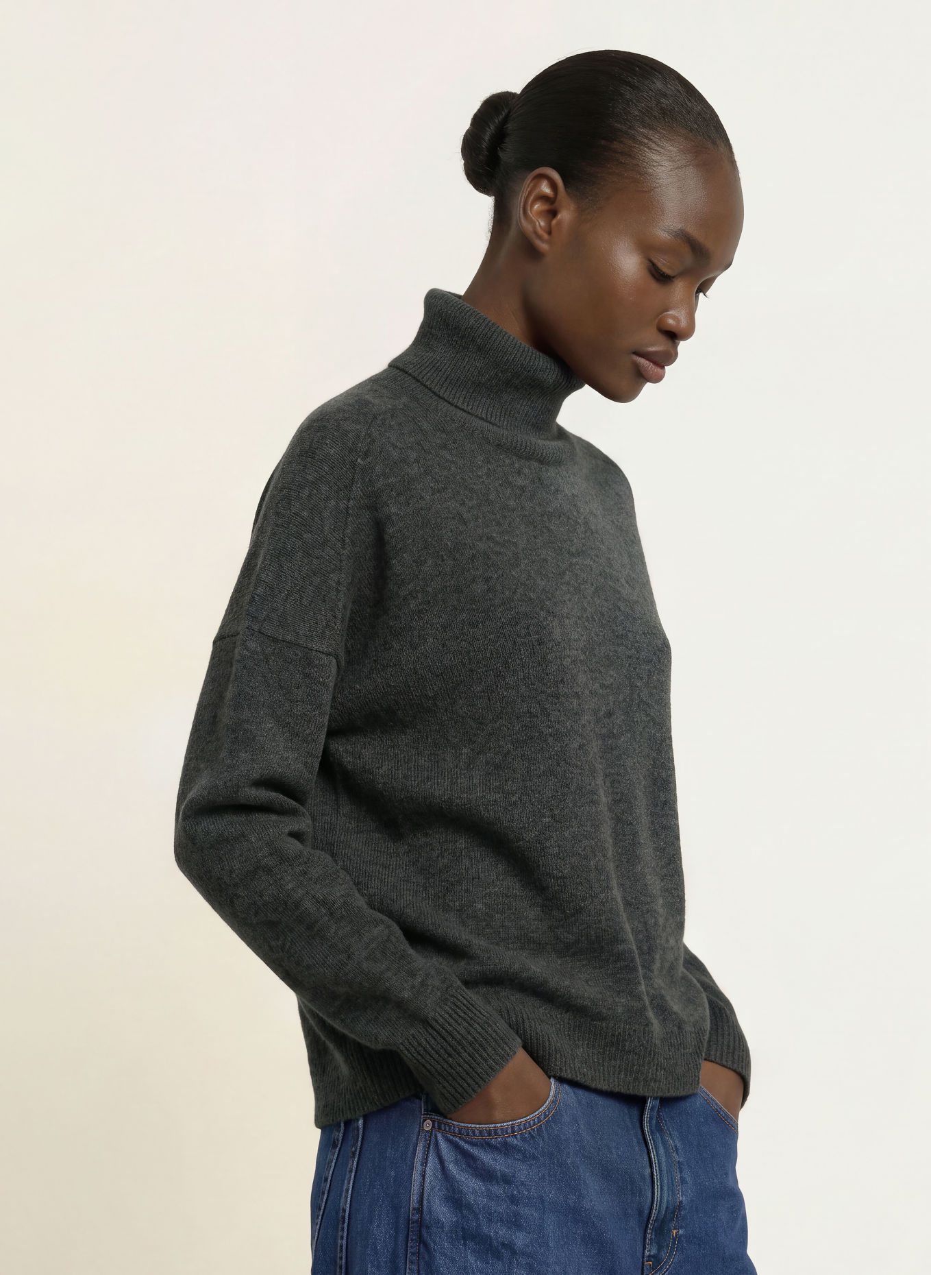 CLOSED turtleneck sweater: DARK GRAY