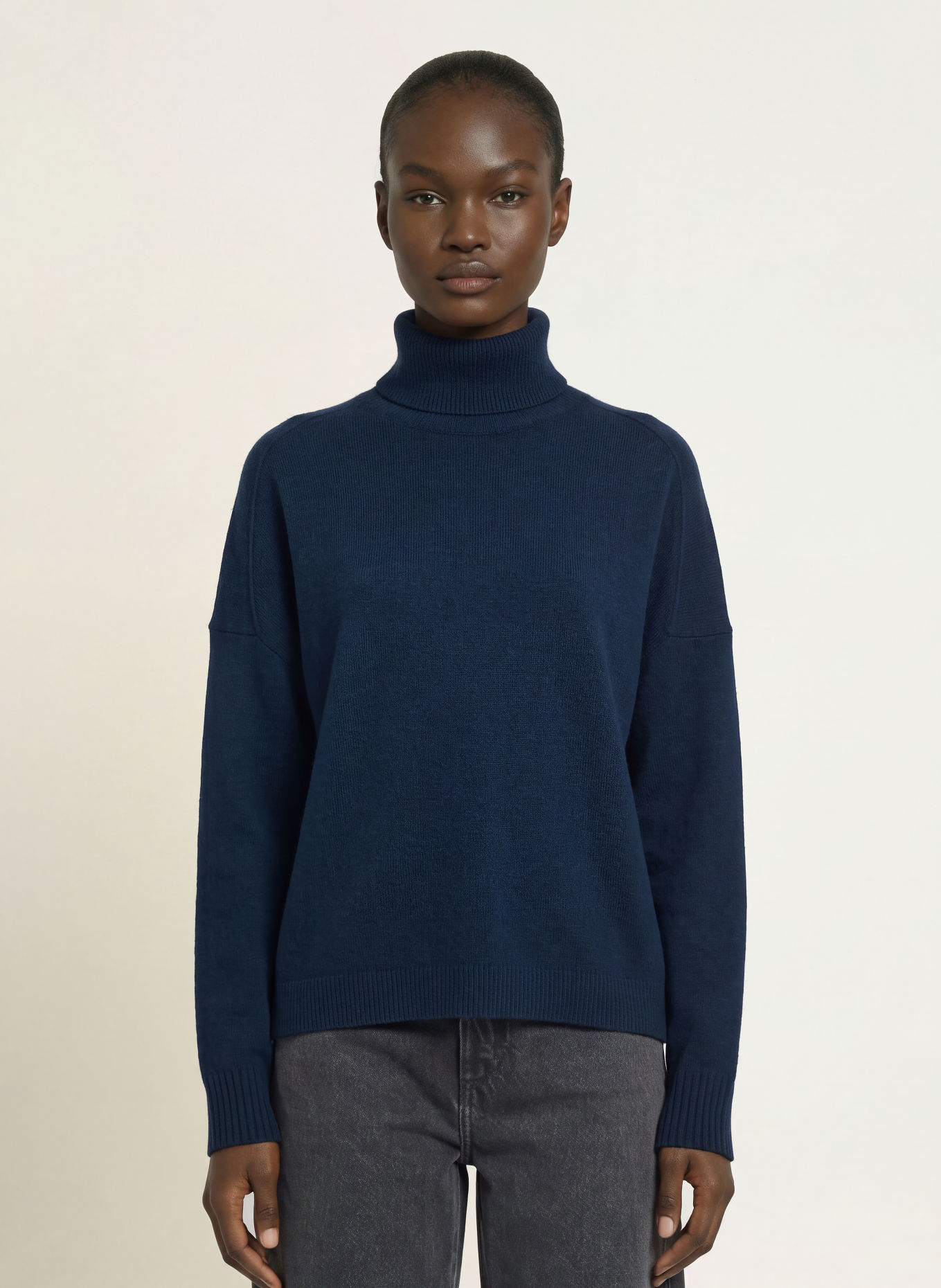 CLOSED Rollkragenpullover: DUNKELBLAU