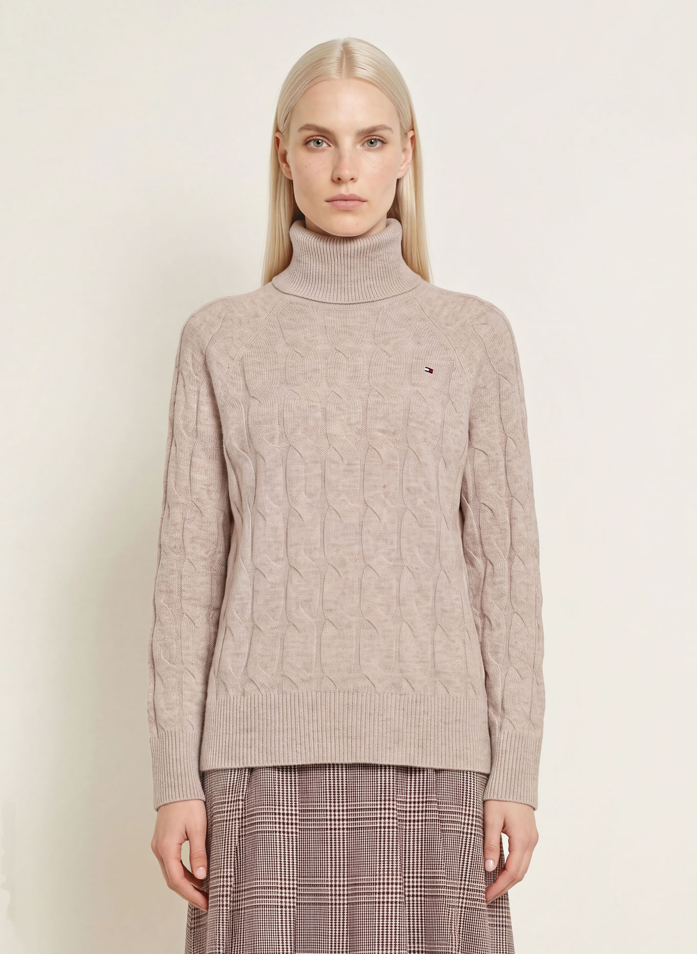 TOMMY HILFIGER Turtleneck sweater: BEIGE
