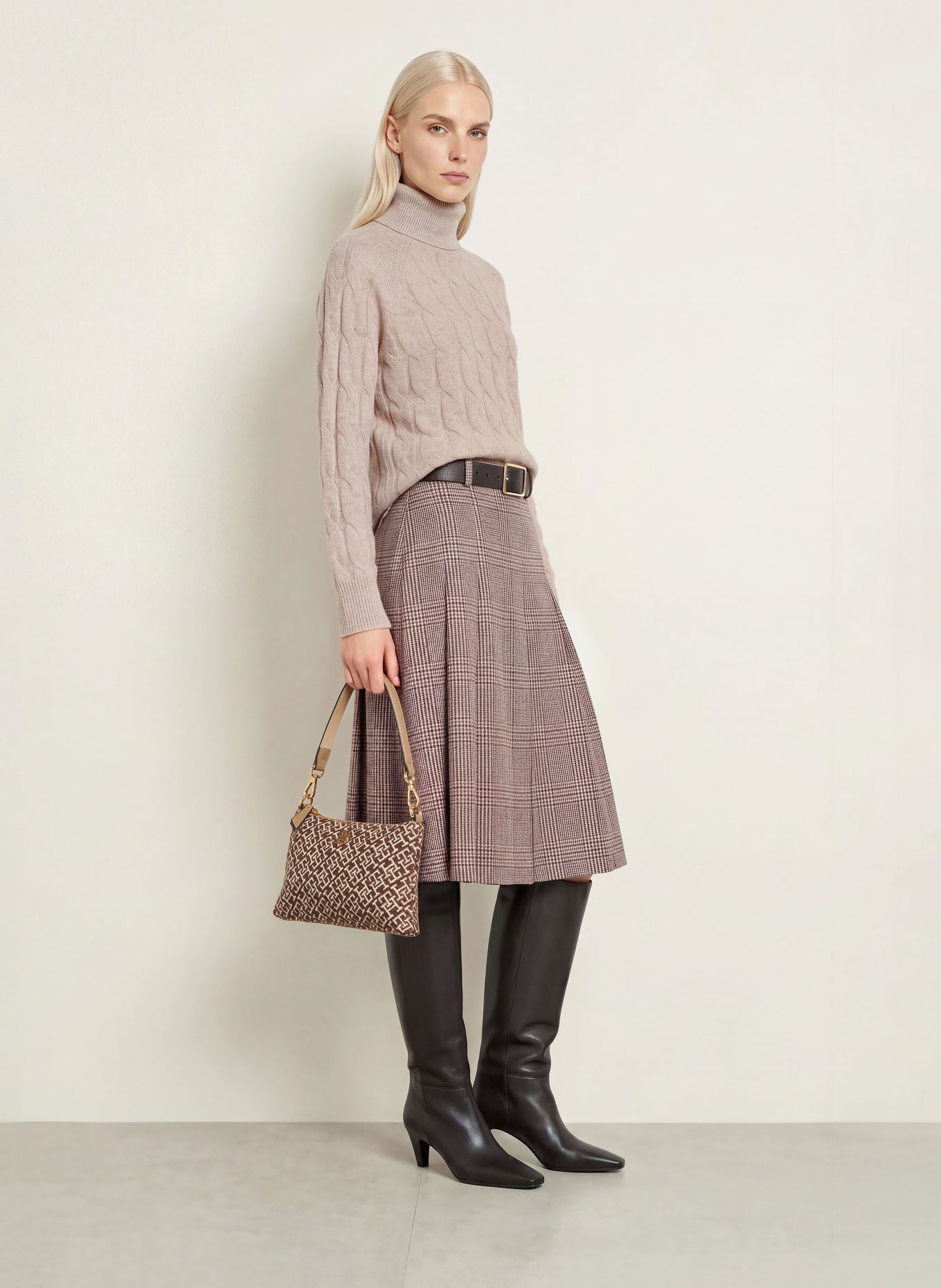 TOMMY HILFIGER Turtleneck sweater: BEIGE