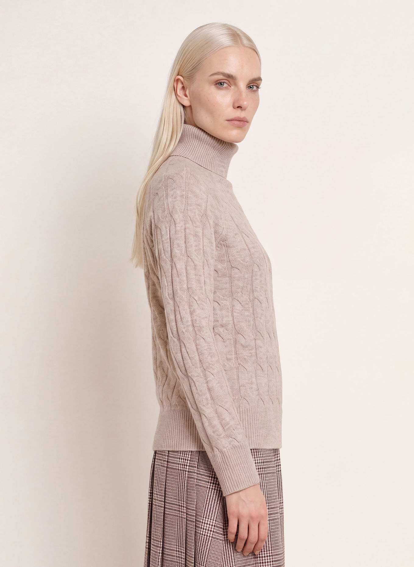 TOMMY HILFIGER Turtleneck sweater: BEIGE