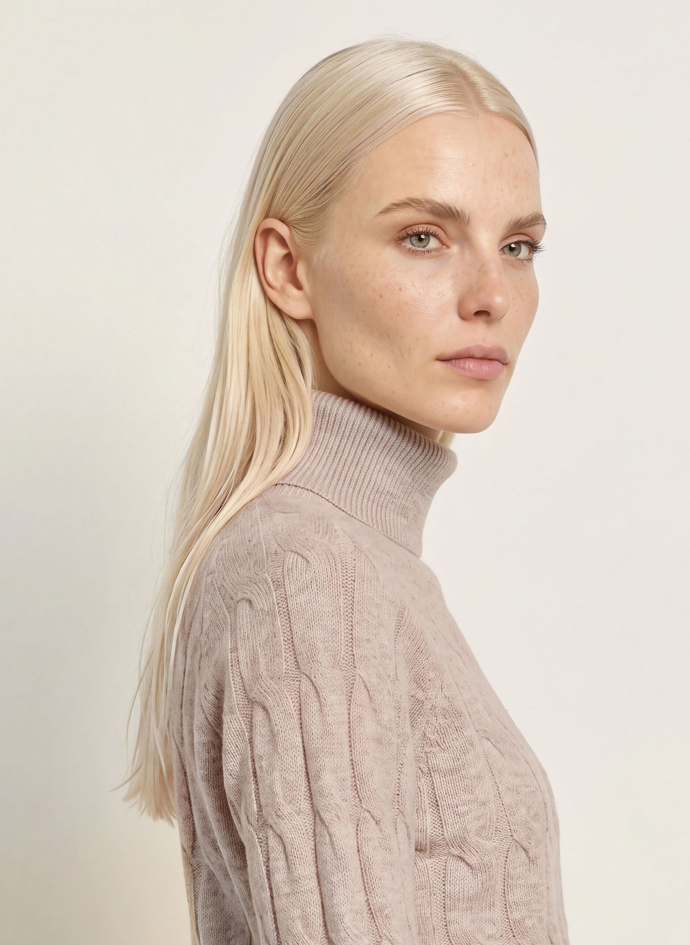 TOMMY HILFIGER Turtleneck sweater: BEIGE