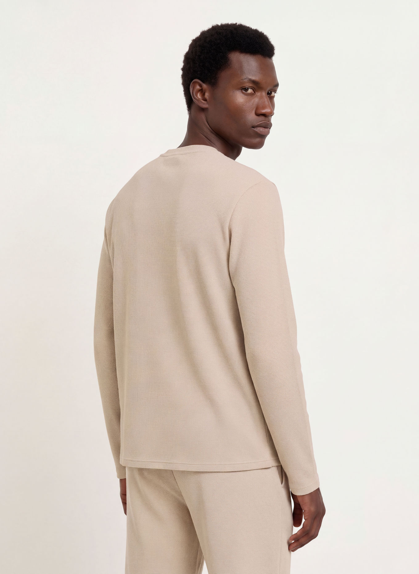 BOSS Slaapshirt WAFFLE: LICHTBRUIN