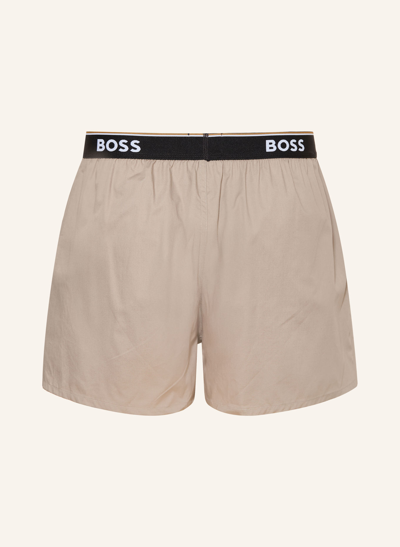 BOSS 2-pack woven boxer shorts: BEIGE / DARK BLUE