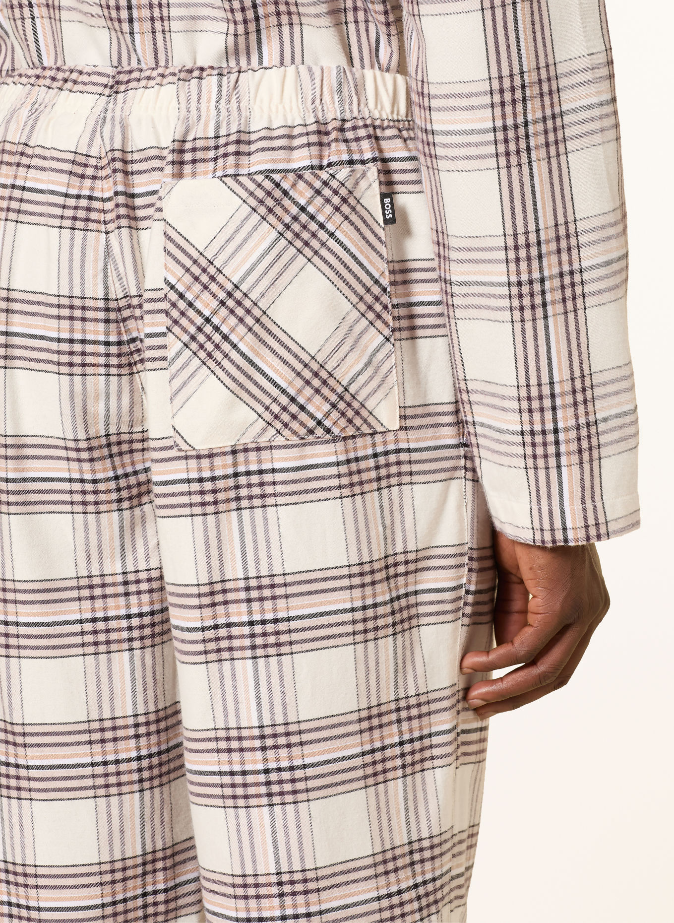 BOSS Pijama HOLIDAY: ECRU / MARO DESCHIS / NEGRU