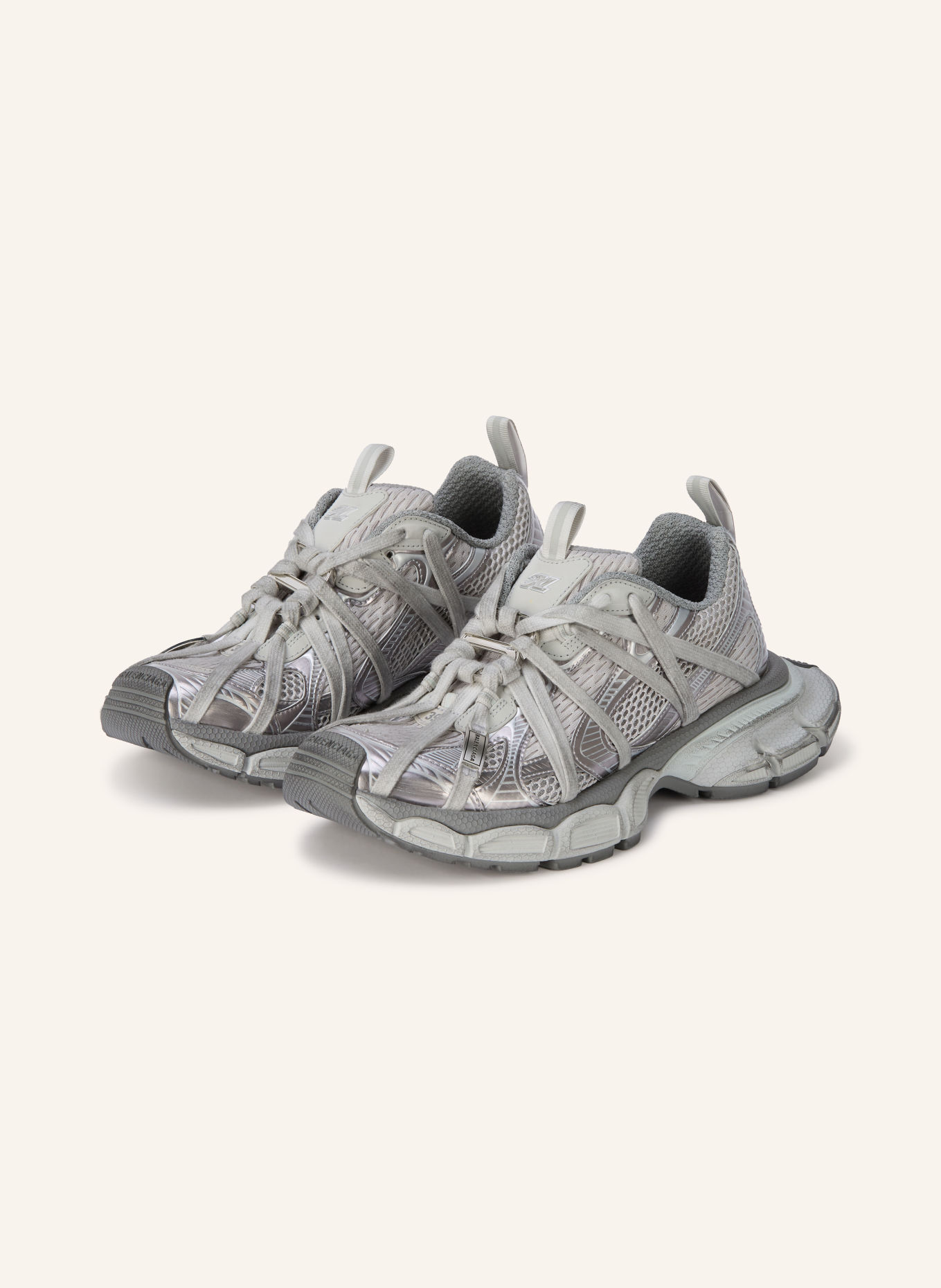 BALENCIAGA Sneakers 3XL EXTREME LACES B: GRIS / ARGENT