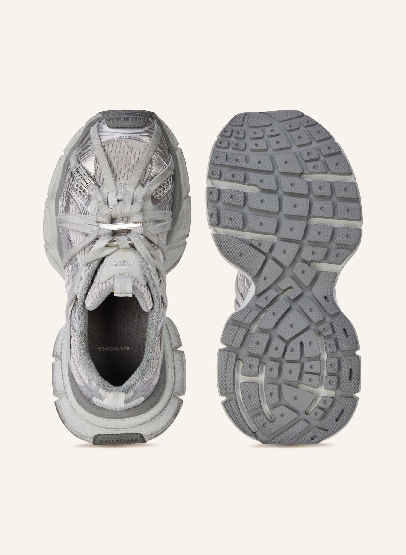 BALENCIAGA Sneakers 3XL EXTREME LACES B: GRIS / ARGENT
