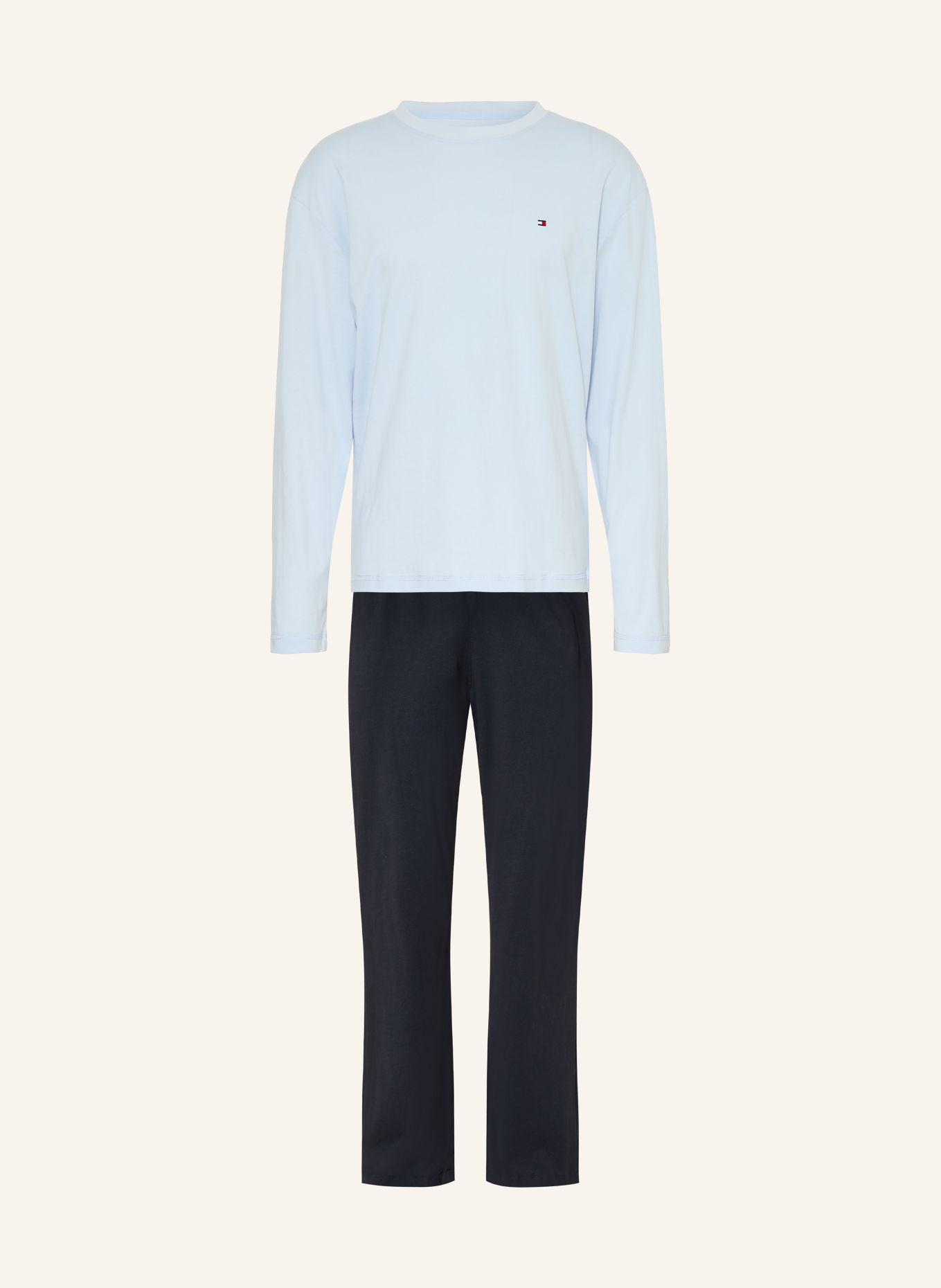 TOMMY HILFIGER Schlafanzug: HELLBLAU / DUNKELBLAU
