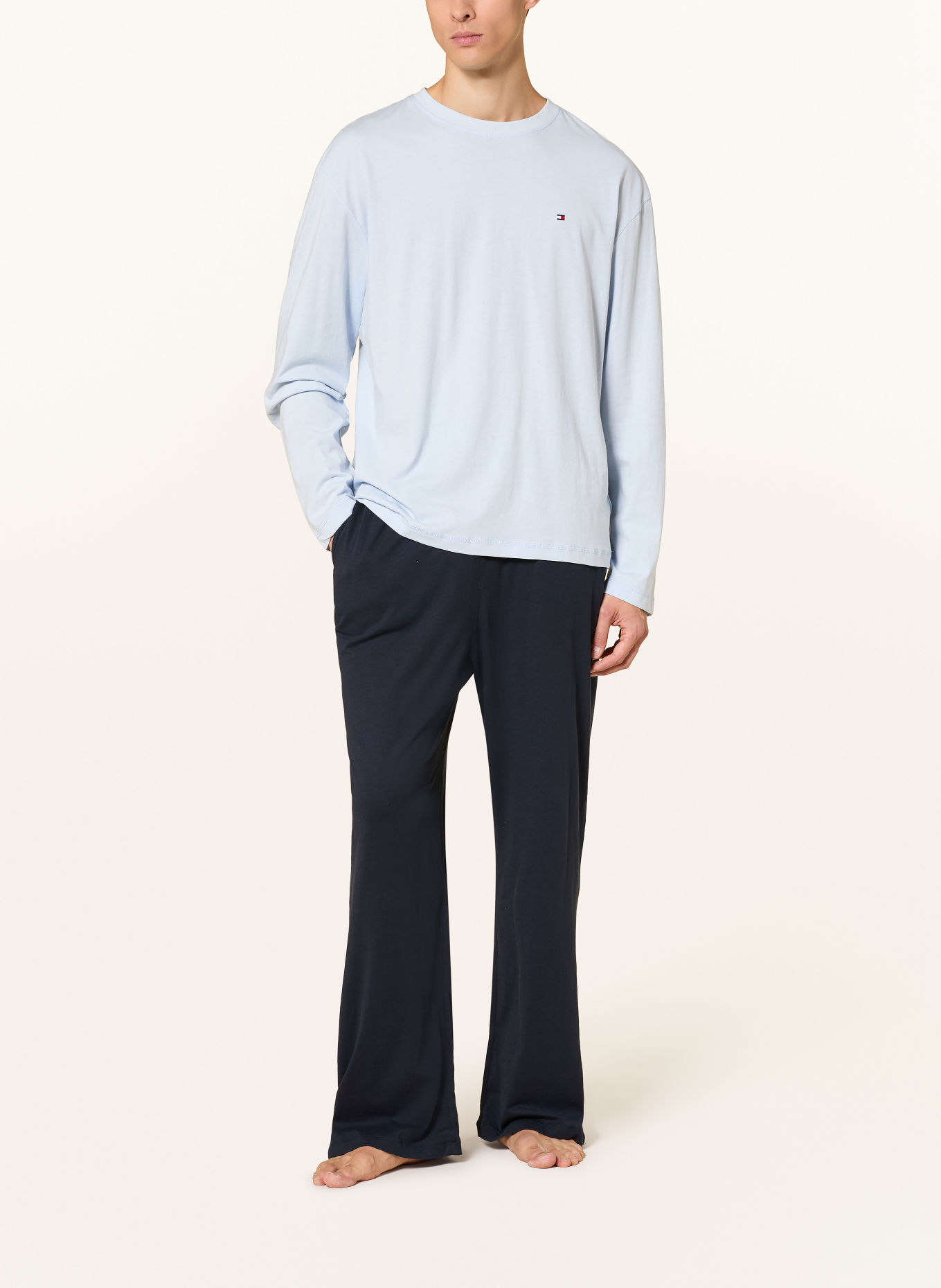 TOMMY HILFIGER Schlafanzug: HELLBLAU / DUNKELBLAU