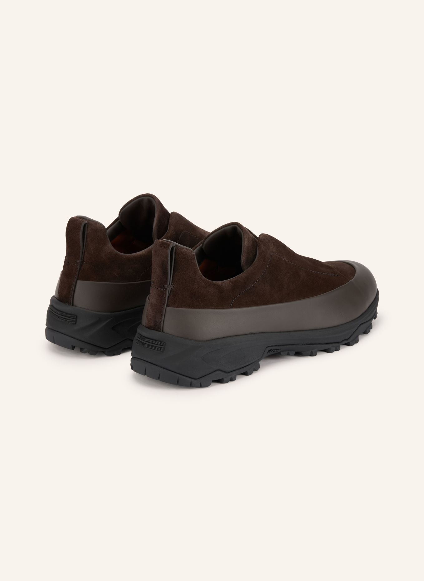 ZEGNA TRIPLE STITCH MONTE sneaker: DARK BROWN
