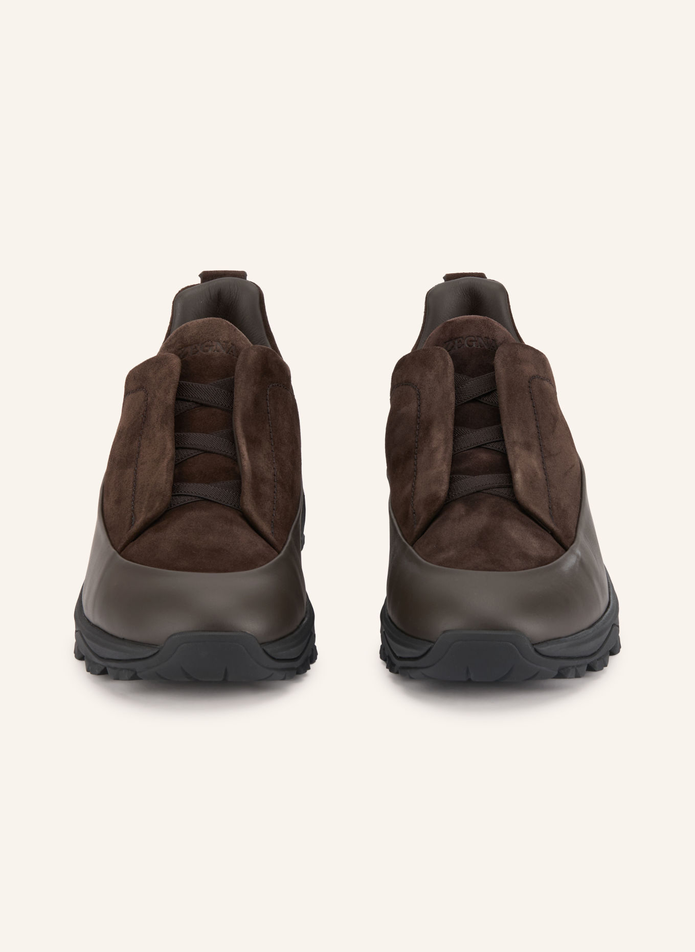 ZEGNA TRIPLE STITCH MONTE sneaker: DARK BROWN
