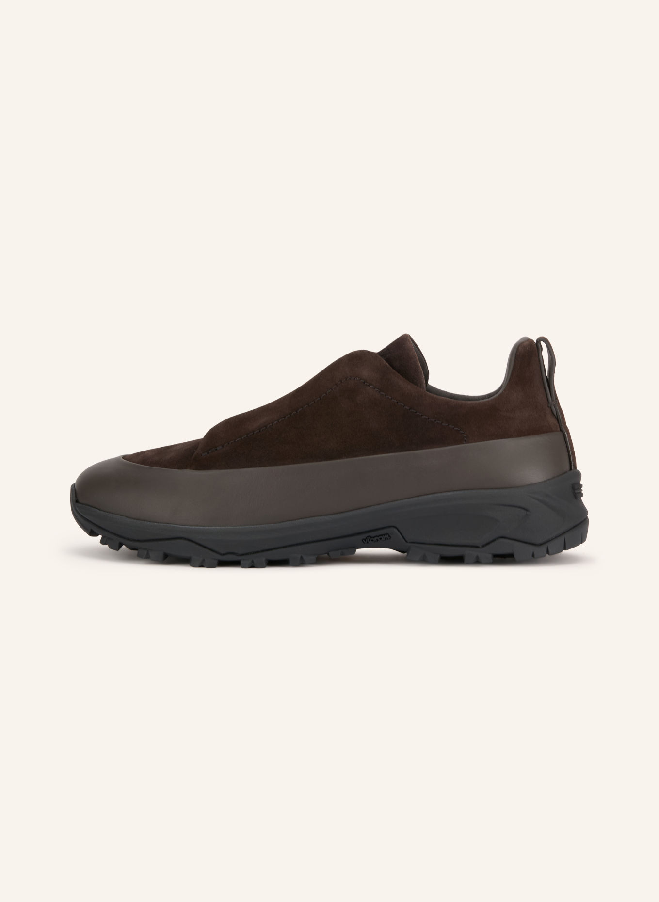ZEGNA TRIPLE STITCH MONTE sneaker: DARK BROWN