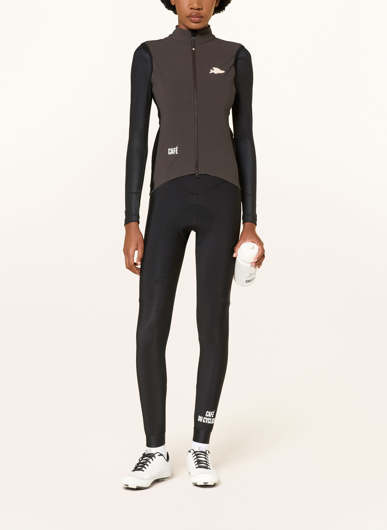 CAFÉ DU CYCLISTE Softshell fietsvest SIBILLE: DONKERGRIJS / ZWART