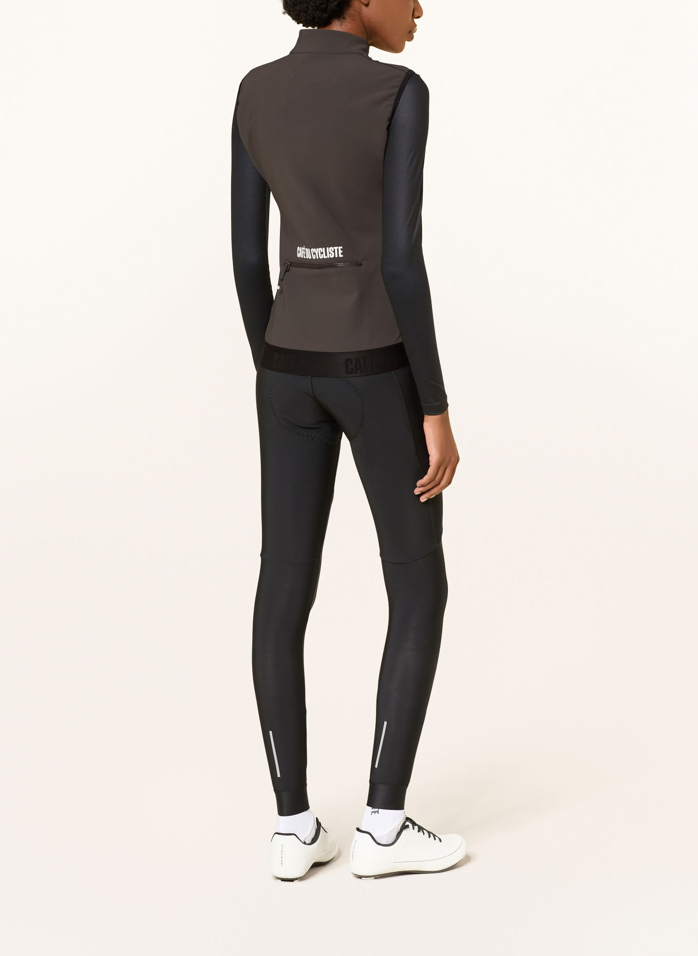 CAFÉ DU CYCLISTE Softshell fietsvest SIBILLE: DONKERGRIJS / ZWART