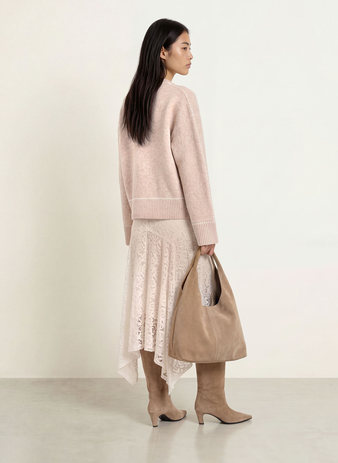 NEO NOIR Sweater ROEME: BEIGE / WHITE