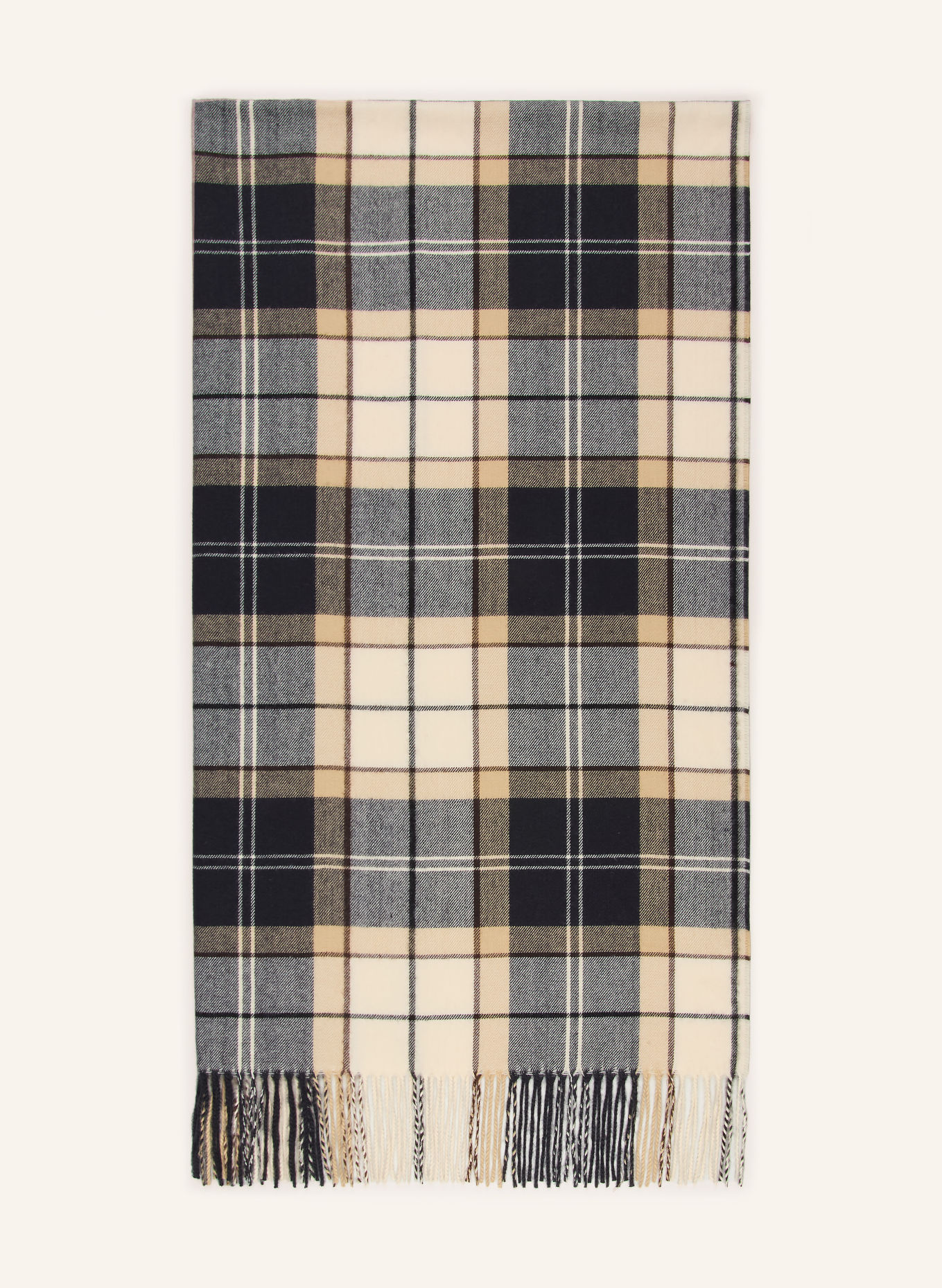 Barbour HAILES scarf: BROWN / CREAM / DARK BLUE