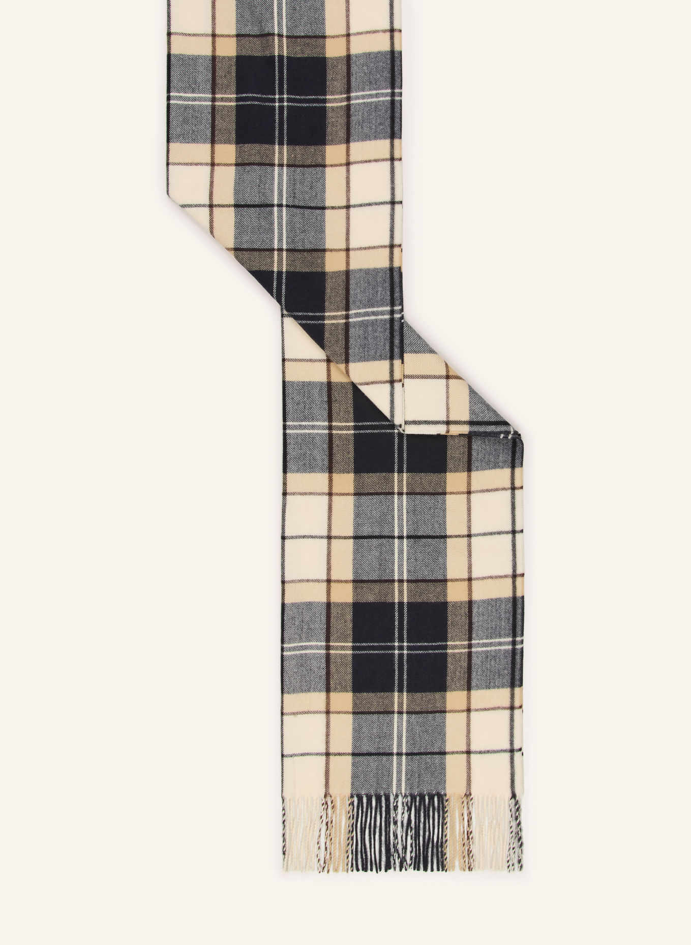 Barbour HAILES scarf: BROWN / CREAM / DARK BLUE
