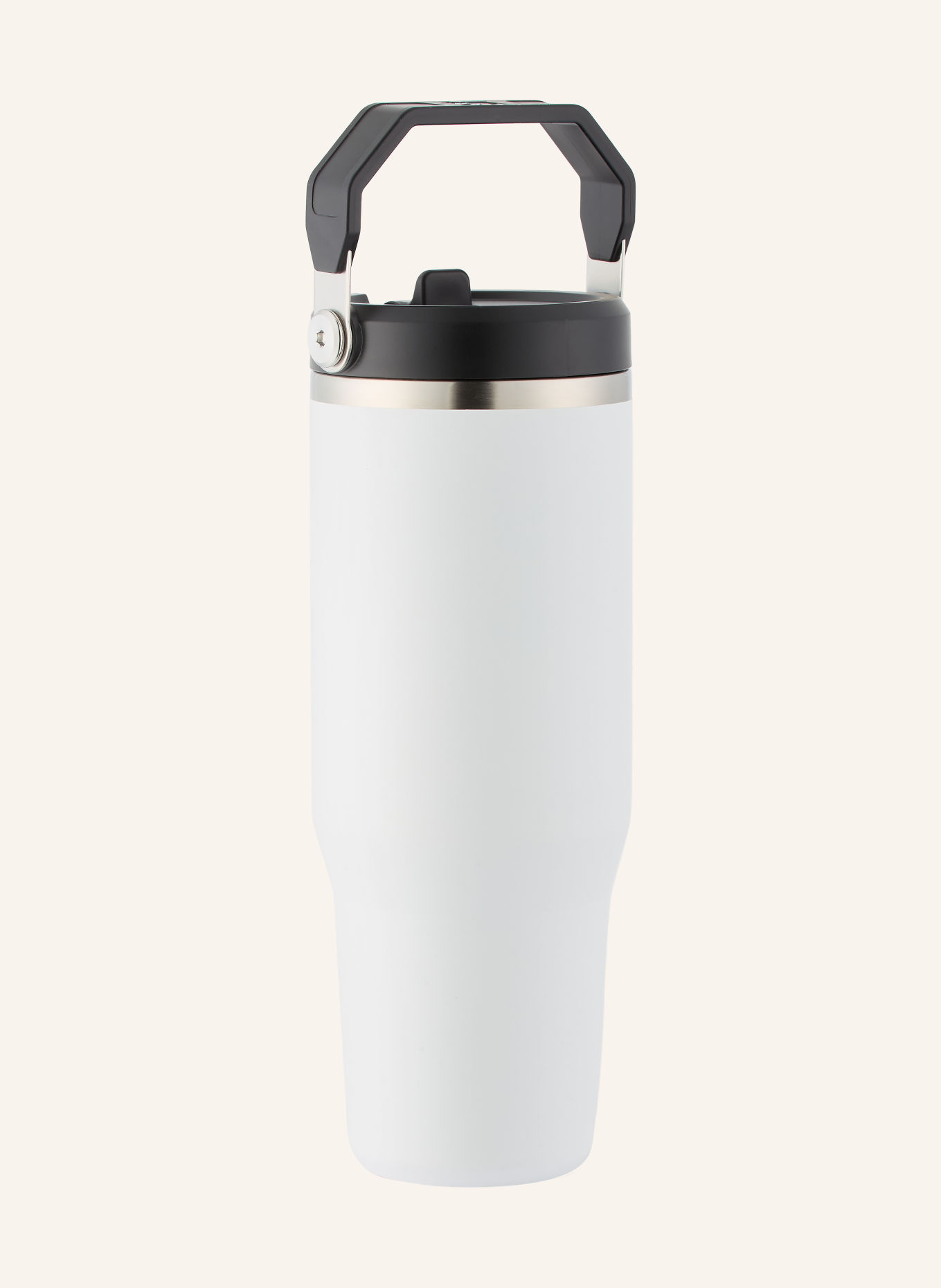 STANLEY Thermosbeker THE ICEFLOW™ FLIP STRAW 2.0: WIT / ZILVER