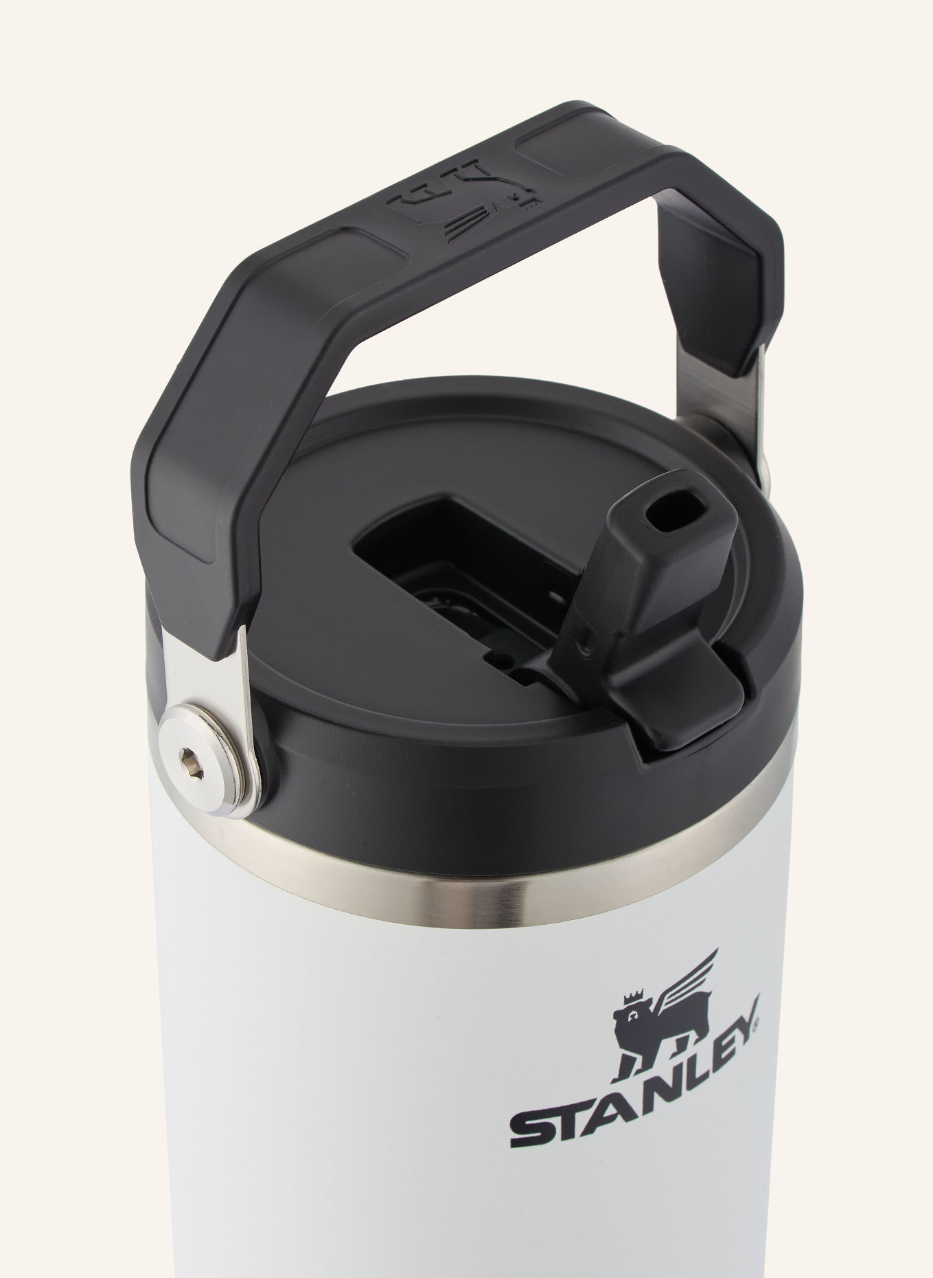 STANLEY Thermosbeker THE ICEFLOW™ FLIP STRAW 2.0: WIT / ZILVER