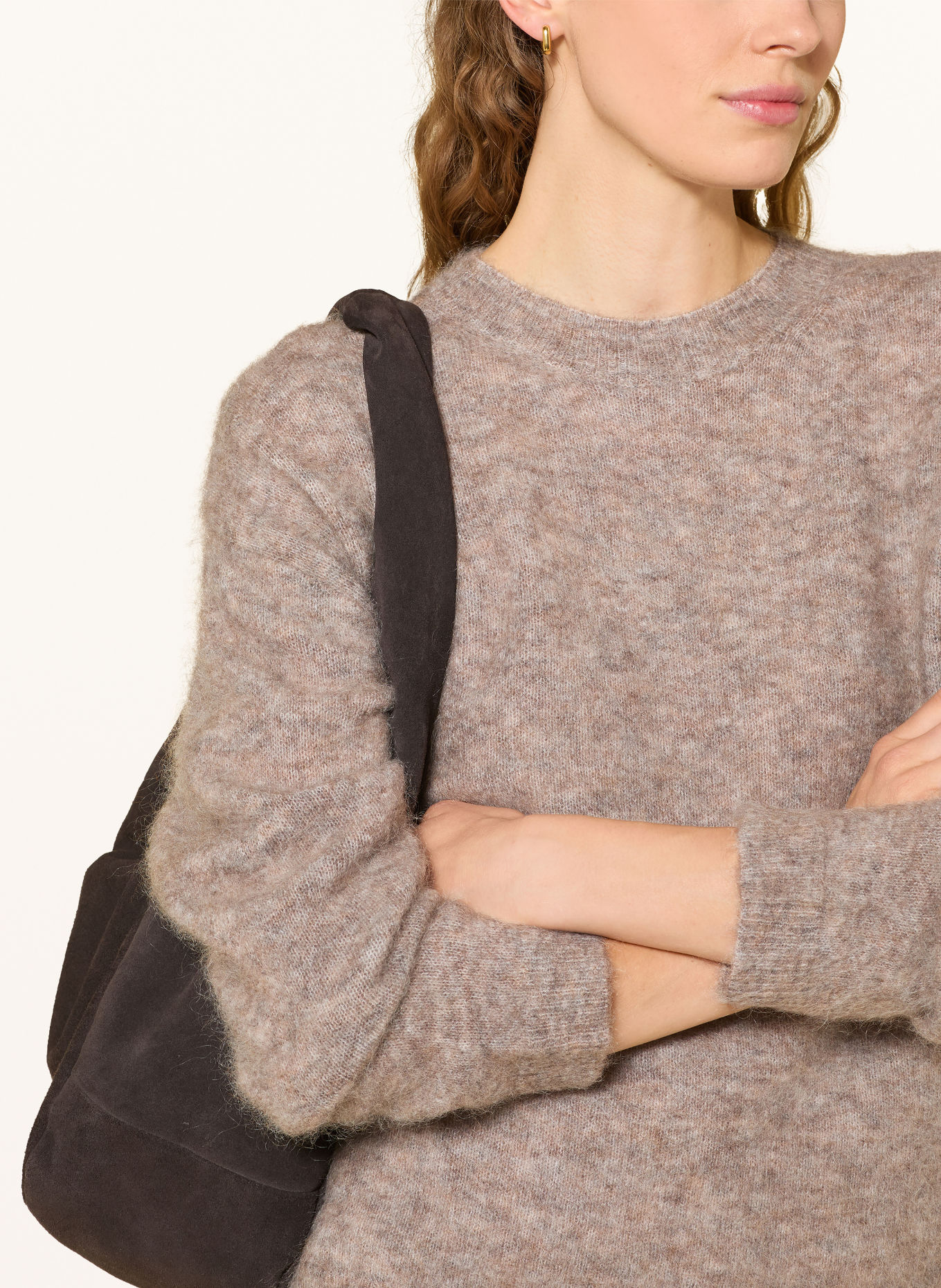 MAERZ MUENCHEN Pullover med mohair: TAUPE