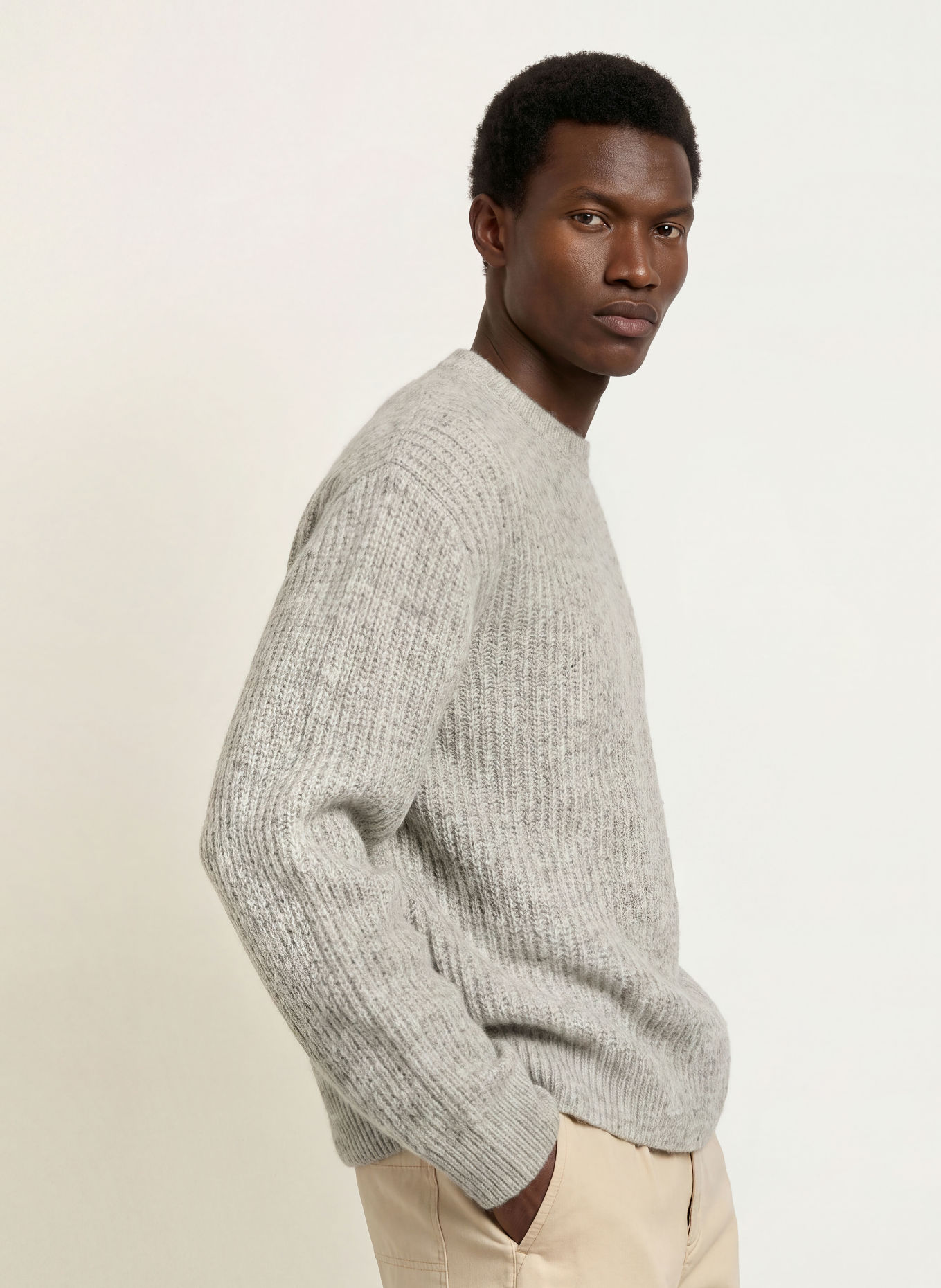 studio seidensticker Pullover mit Mohair: HELLGRAU