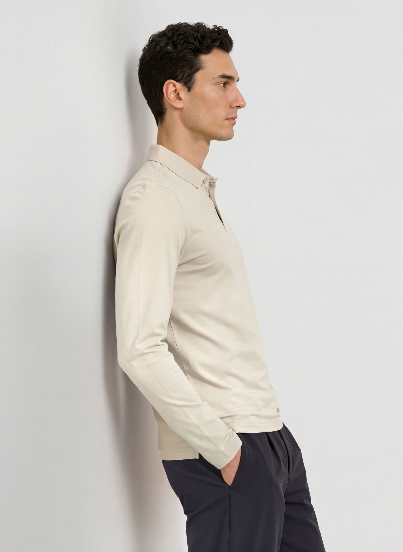 BOSS Jersey-polotröja PIROL Regular Fit: GRÄDDE