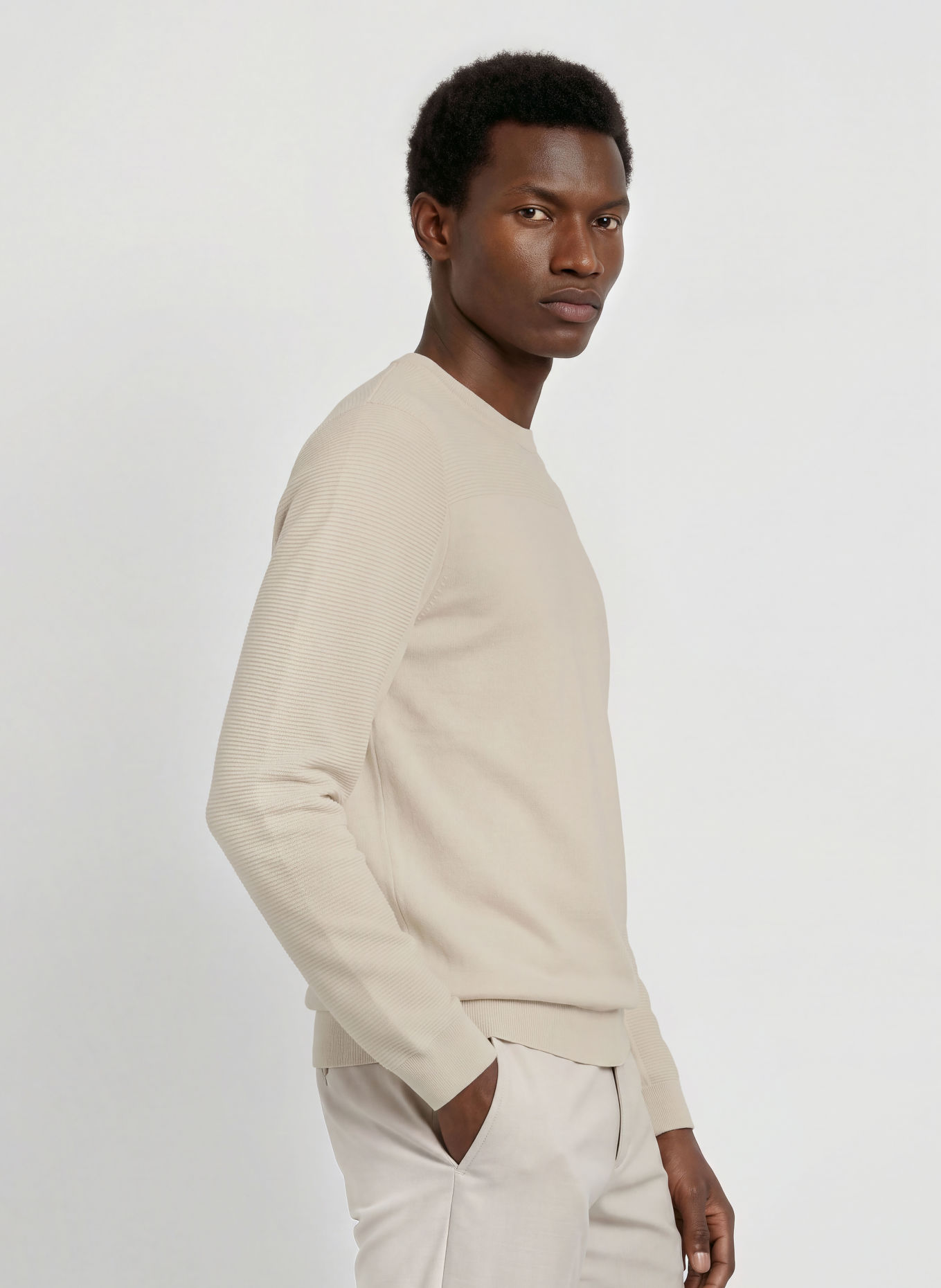BOSS Tröja MOMENTUM-X: BEIGE