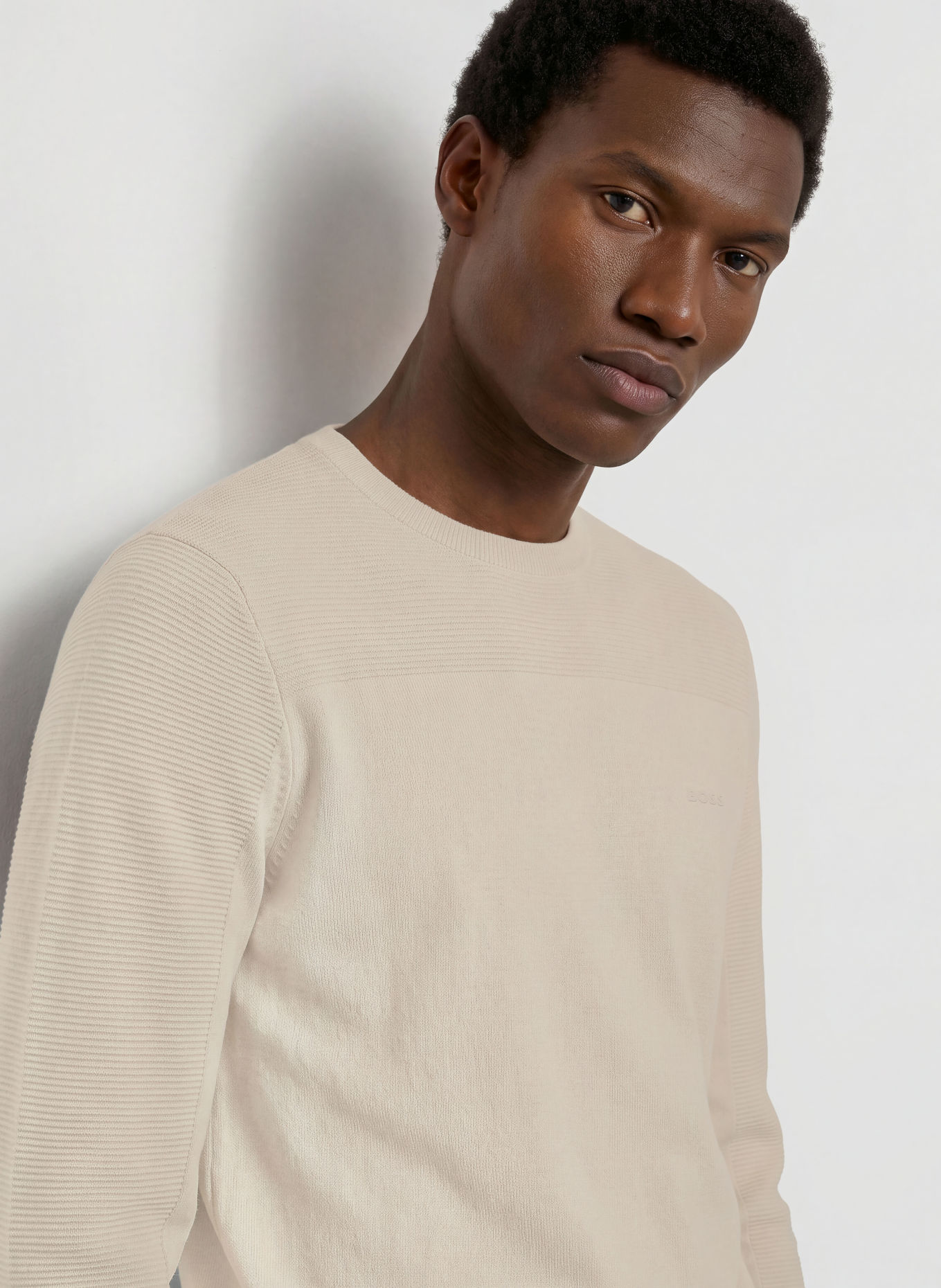 BOSS Tröja MOMENTUM-X: BEIGE