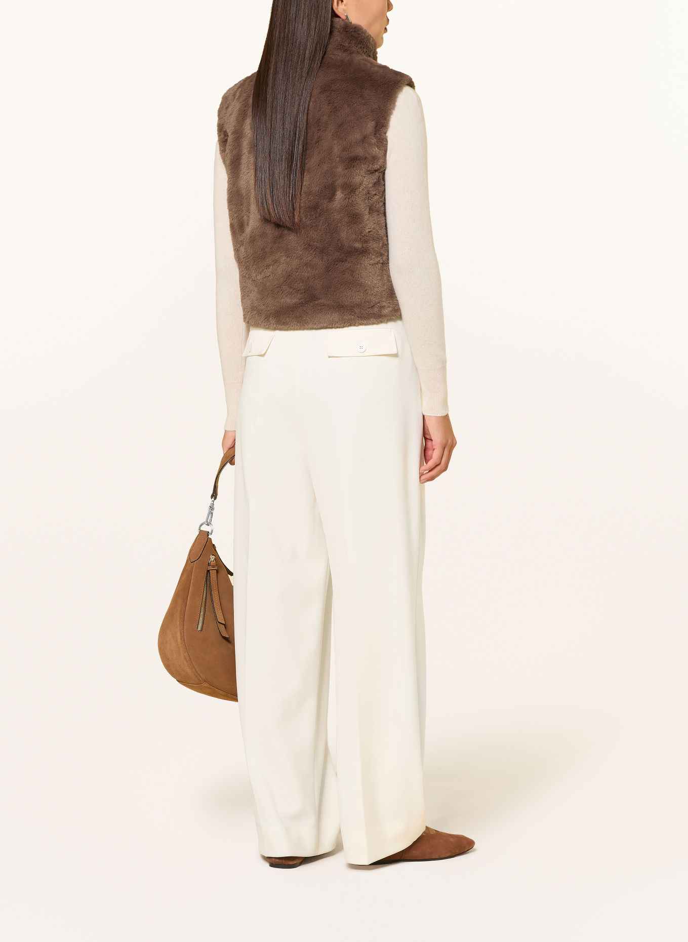 Betty Barclay Faux fur vest: BROWN