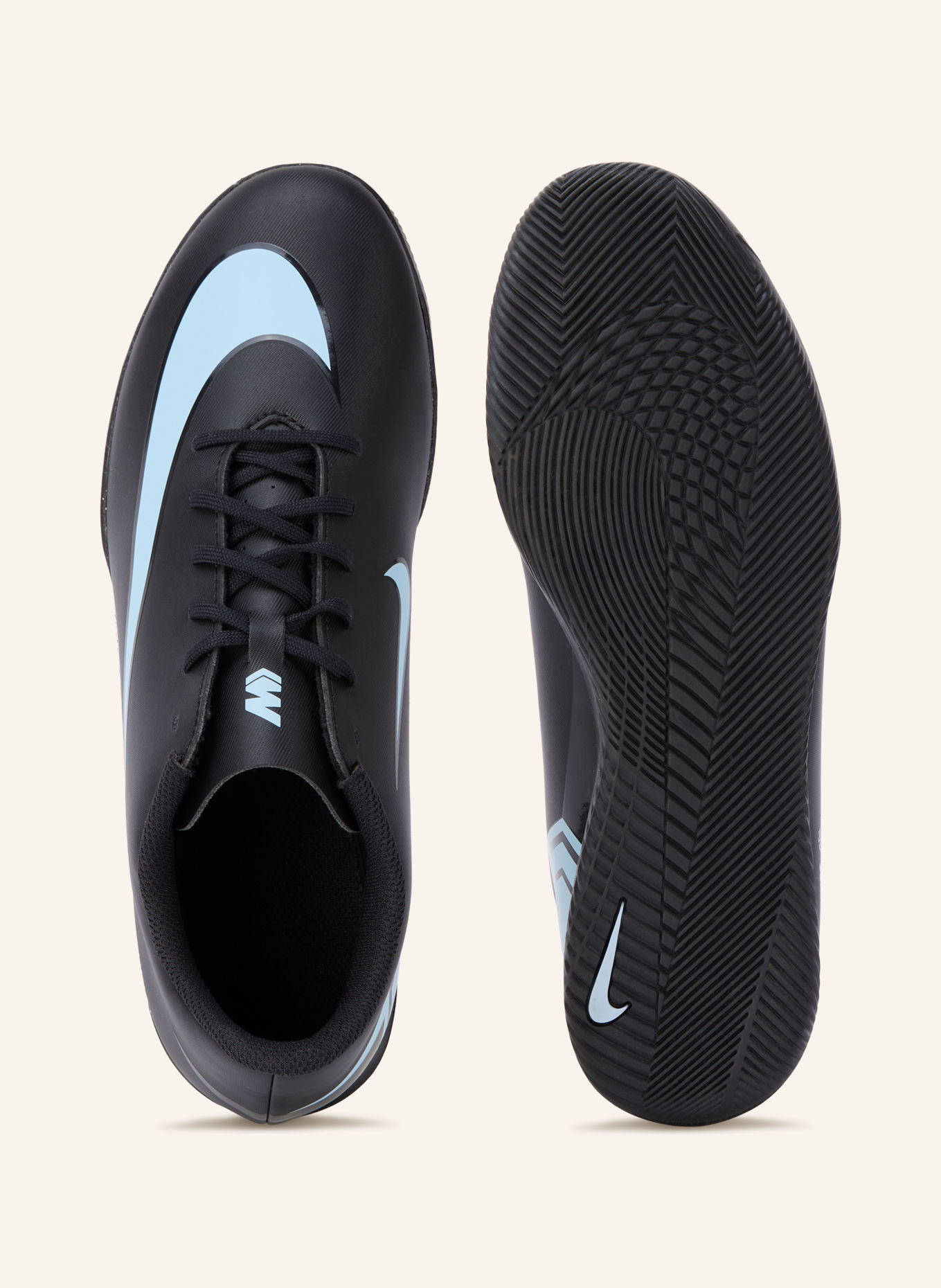 Nike Fodboldsko VAPOR 16 CLUB IC: SORT / LYSEBLÅ