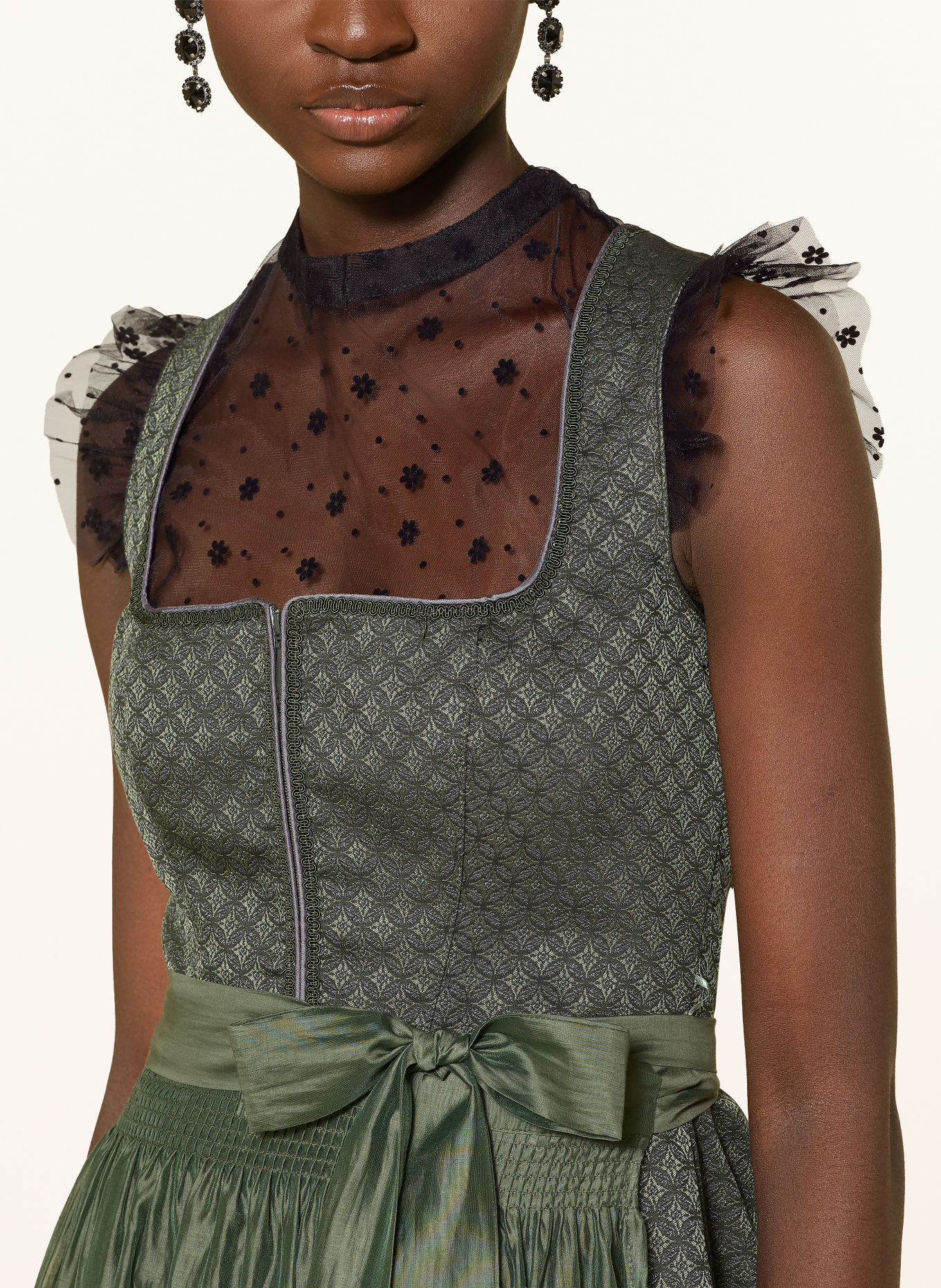 Spieth & Wensky Dirndlblouse GRINS: ZWART
