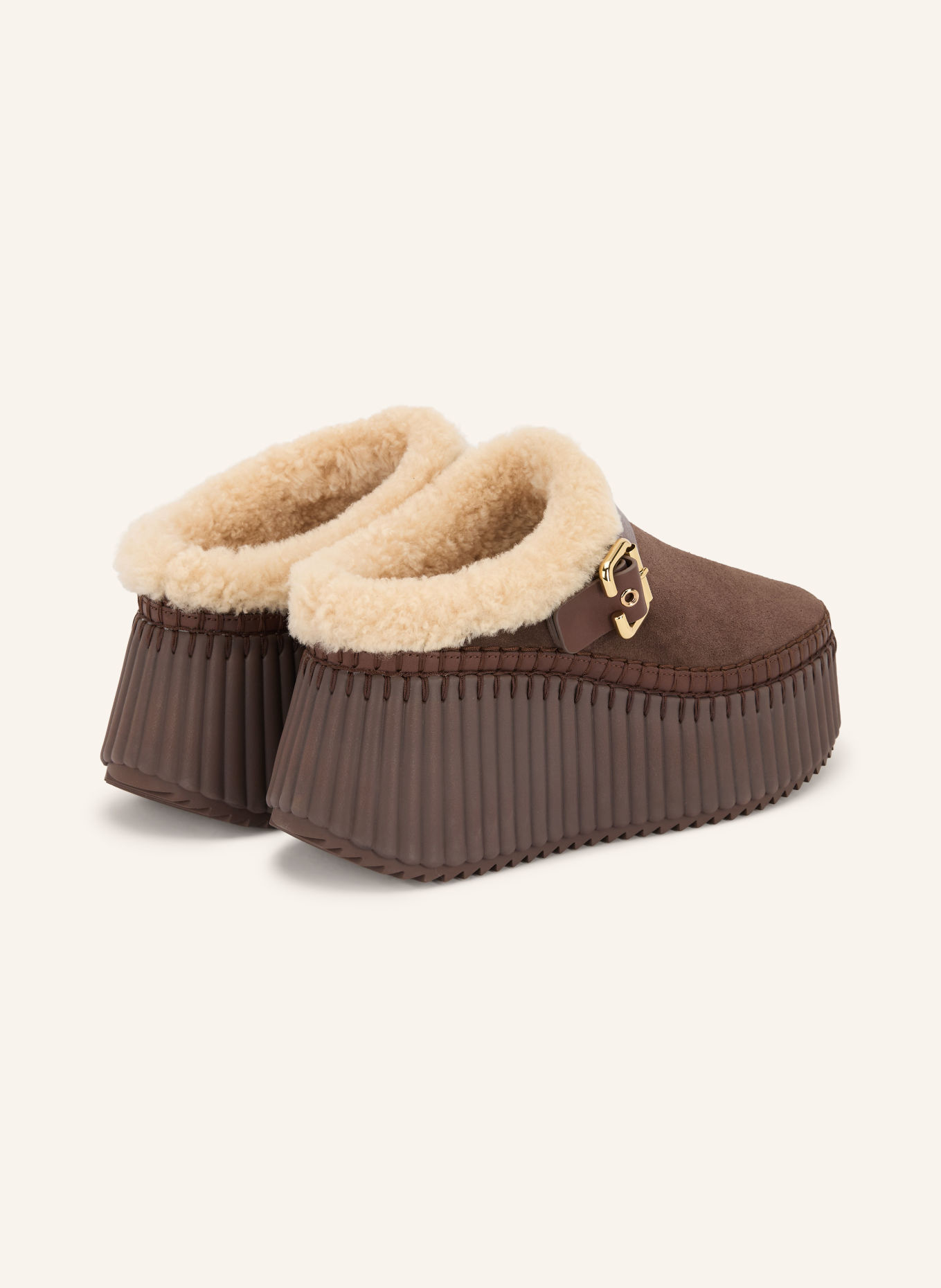 Chloé Plateau-Slipper NAMA: 28X SHARP BROWN