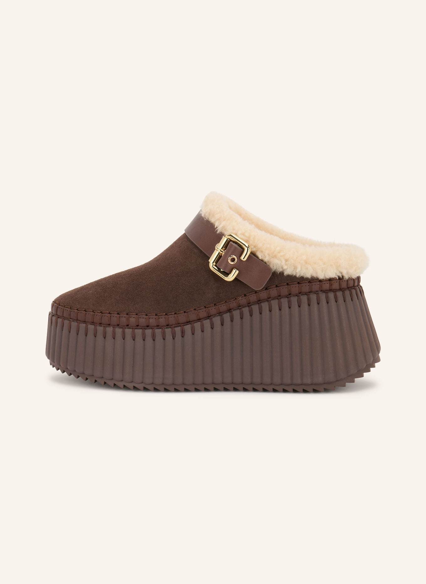 Chloé Plateau-Slipper NAMA: 28X SHARP BROWN
