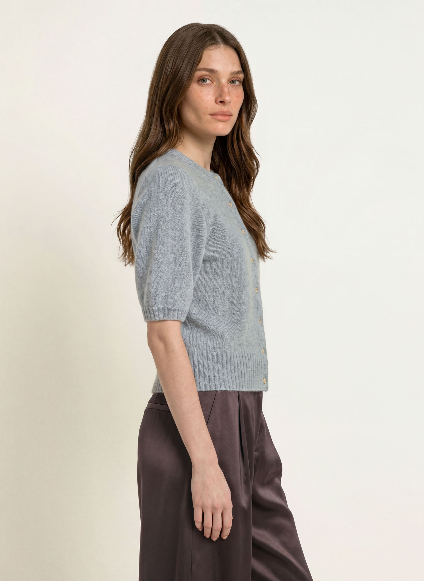LADNERI Vest POUPETTE van kasjmier: GRIJS