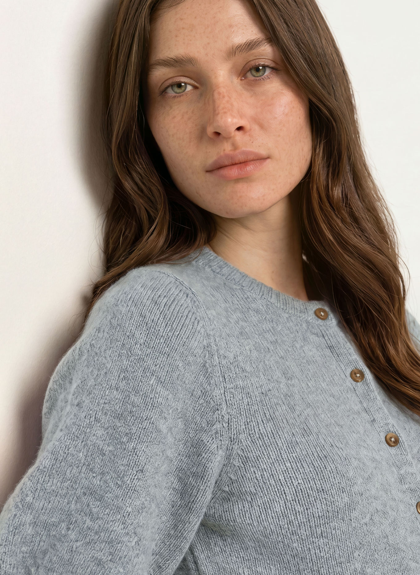 LADNERI Vest POUPETTE van kasjmier: GRIJS